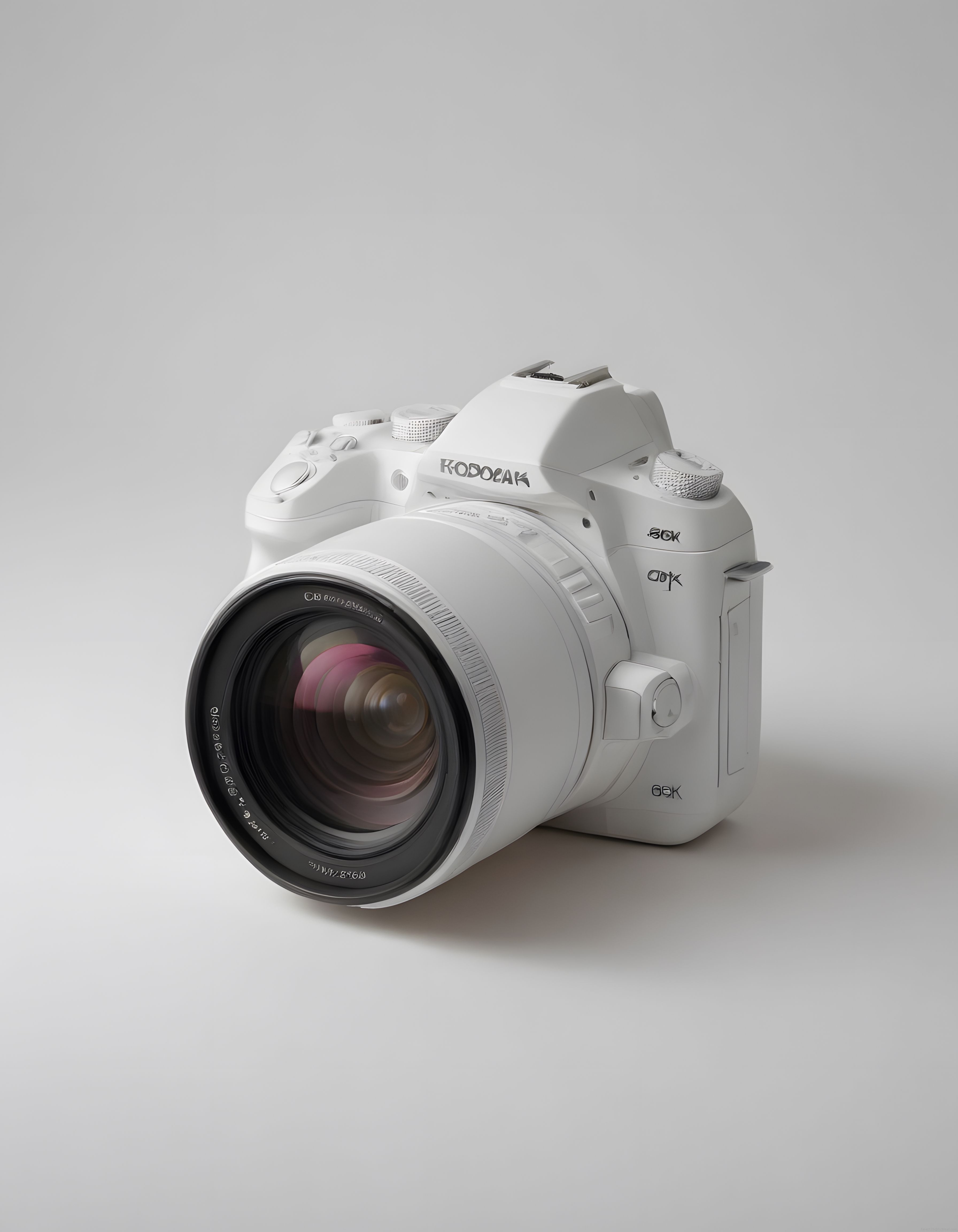 Beyaz Gövde Profesyonel DSLR Fotoğraf Makinesi ve Optik Lens Detayı