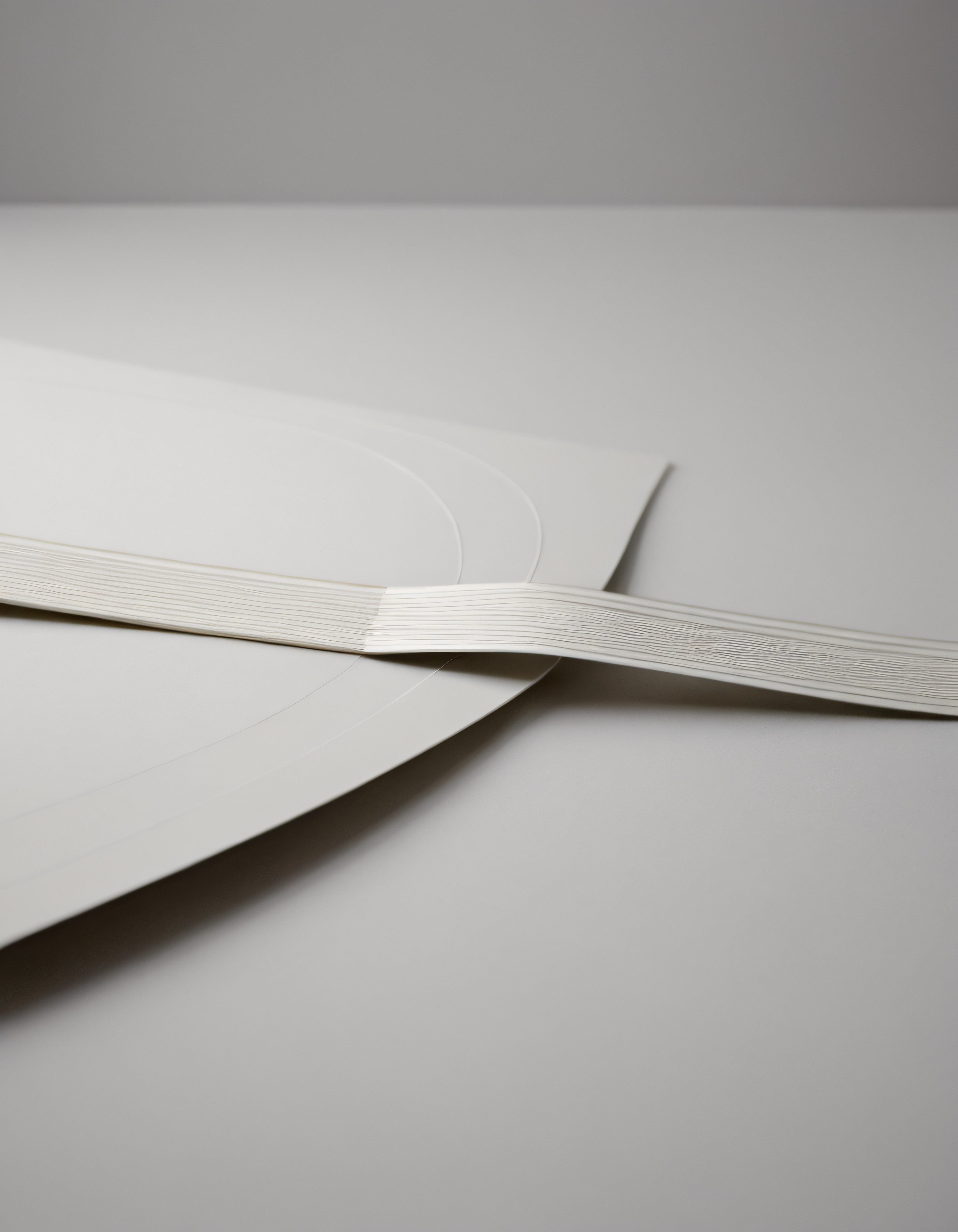 Beyaz Kağıt Katmanlarının Minimalist ve Sade Sanatsal Sunumu Fotoğrafı