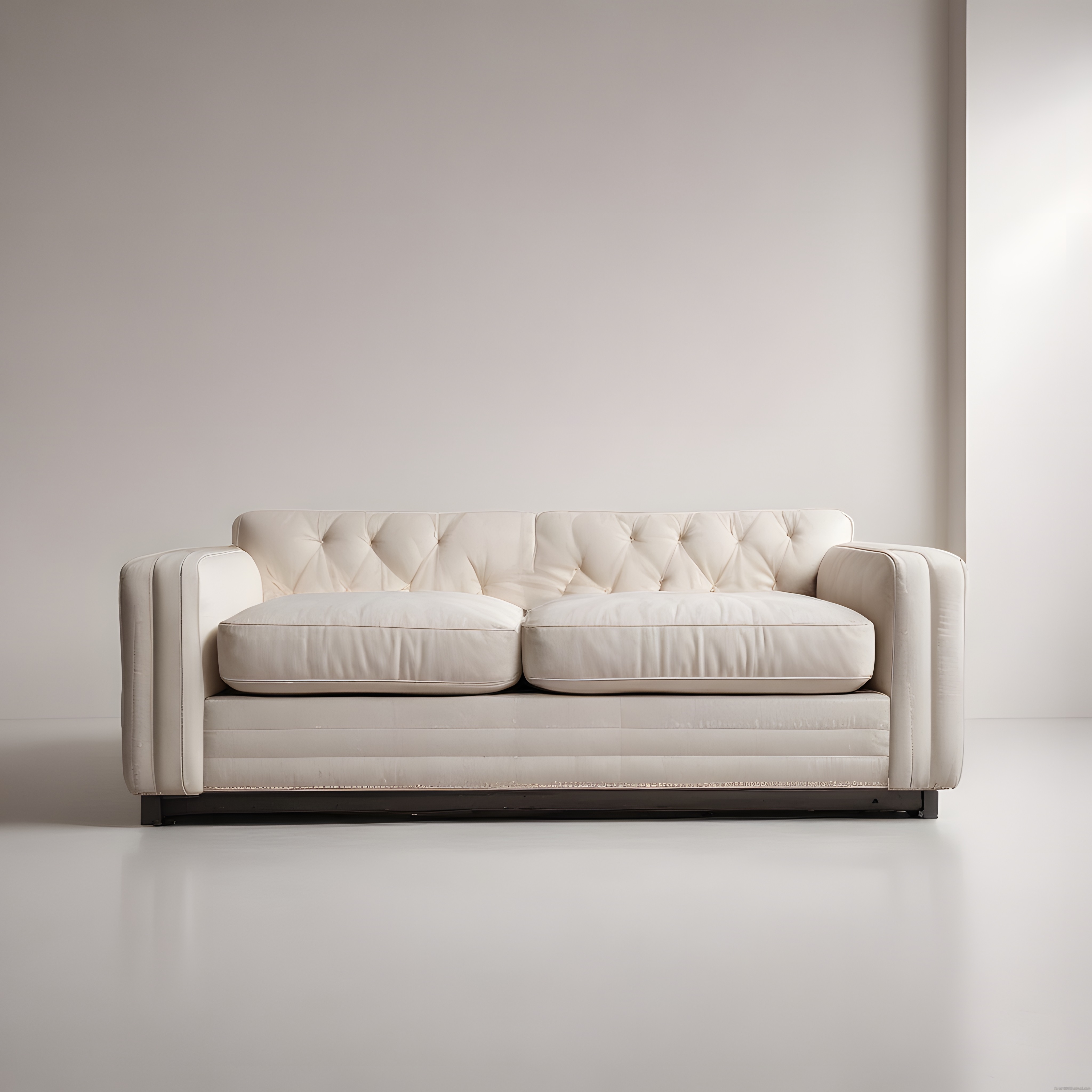Beyaz Kapitoneli Modern Kanepe ile Sade ve Ferah Salon Dekorasyonu