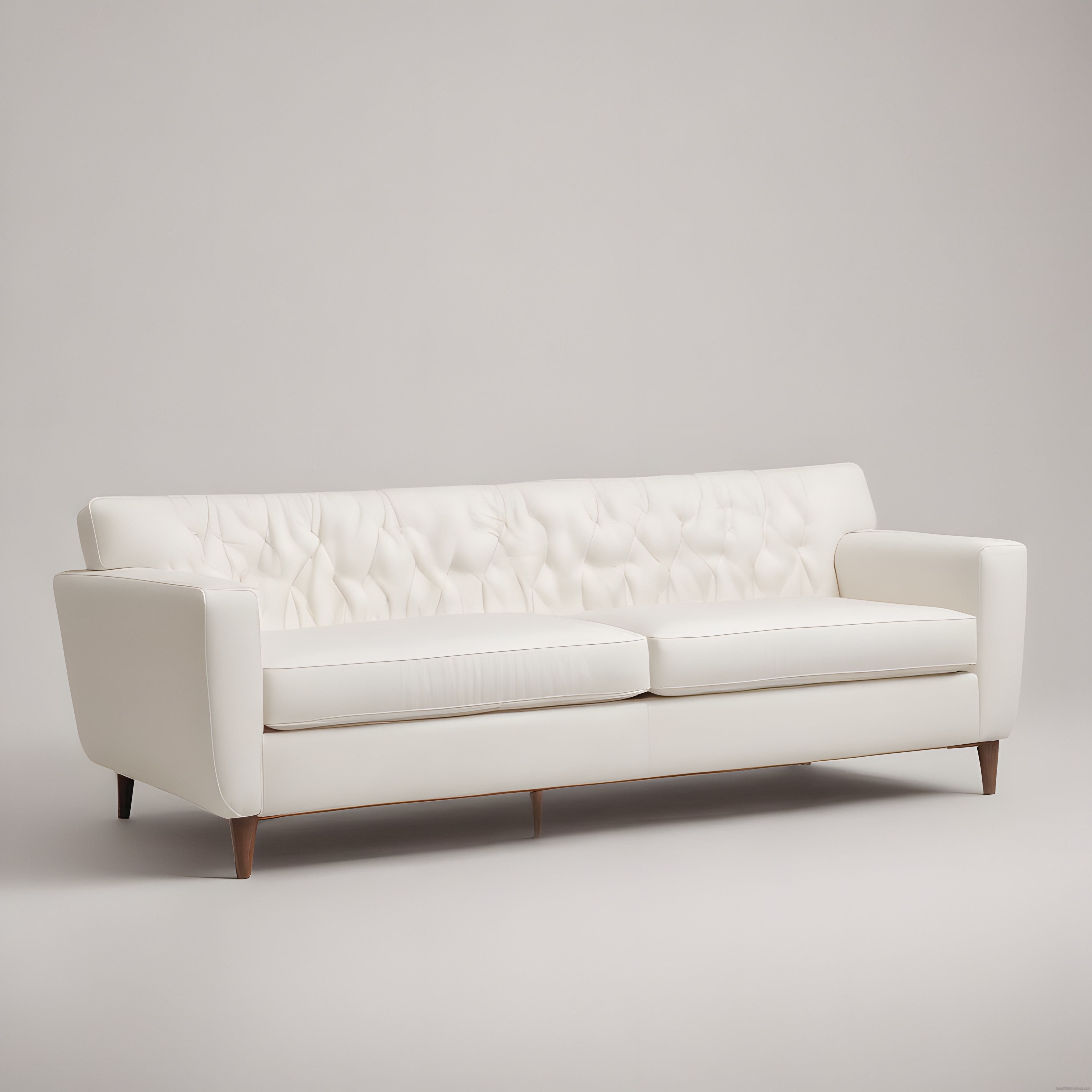 Beyaz Kapitoneli Modern Üçlü Kanepe ile Şık ve Minimalist Salon Dekoru