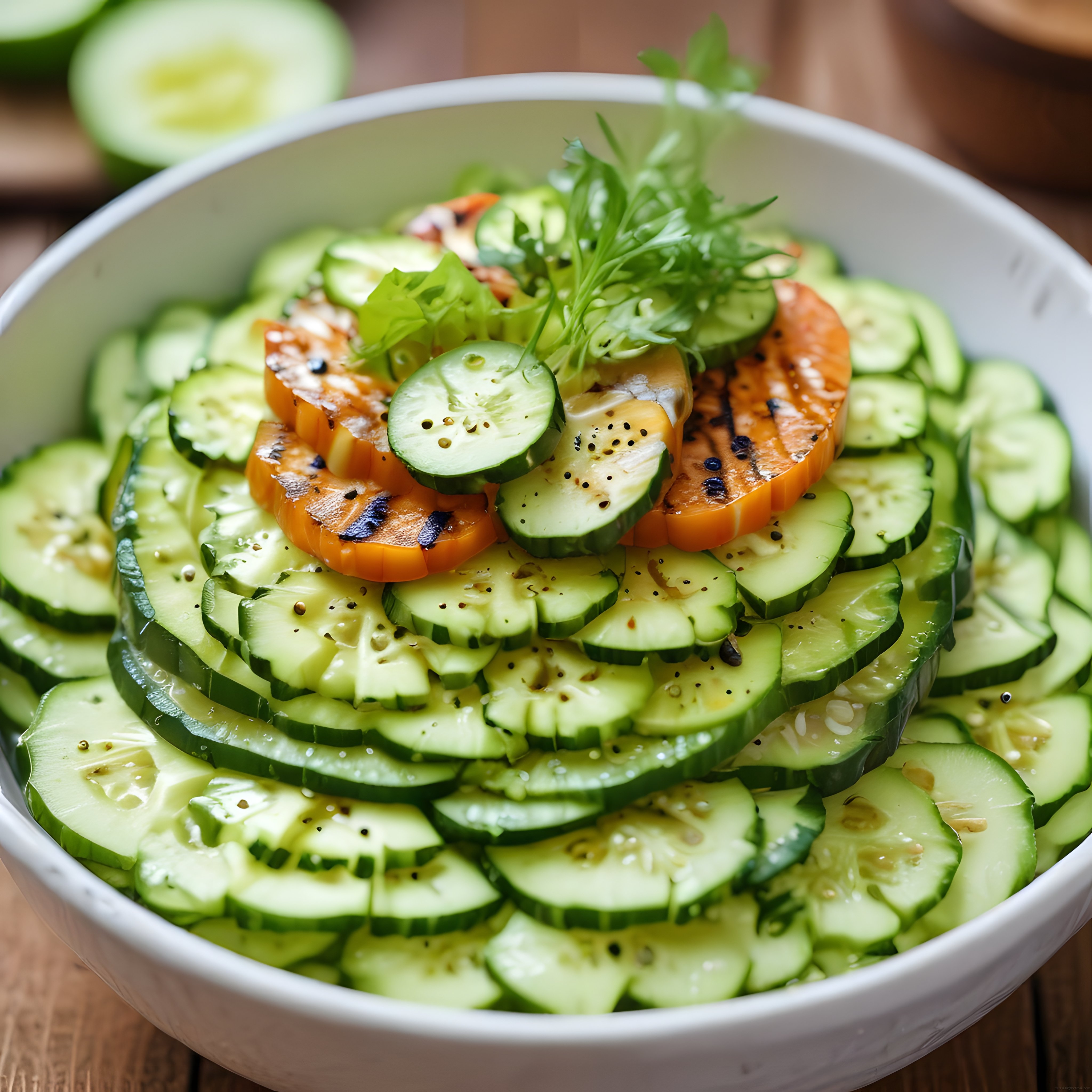 Beyaz Kapta Izgara Domatesli Salatalık Salatası: Pratik Yaz Mezesi