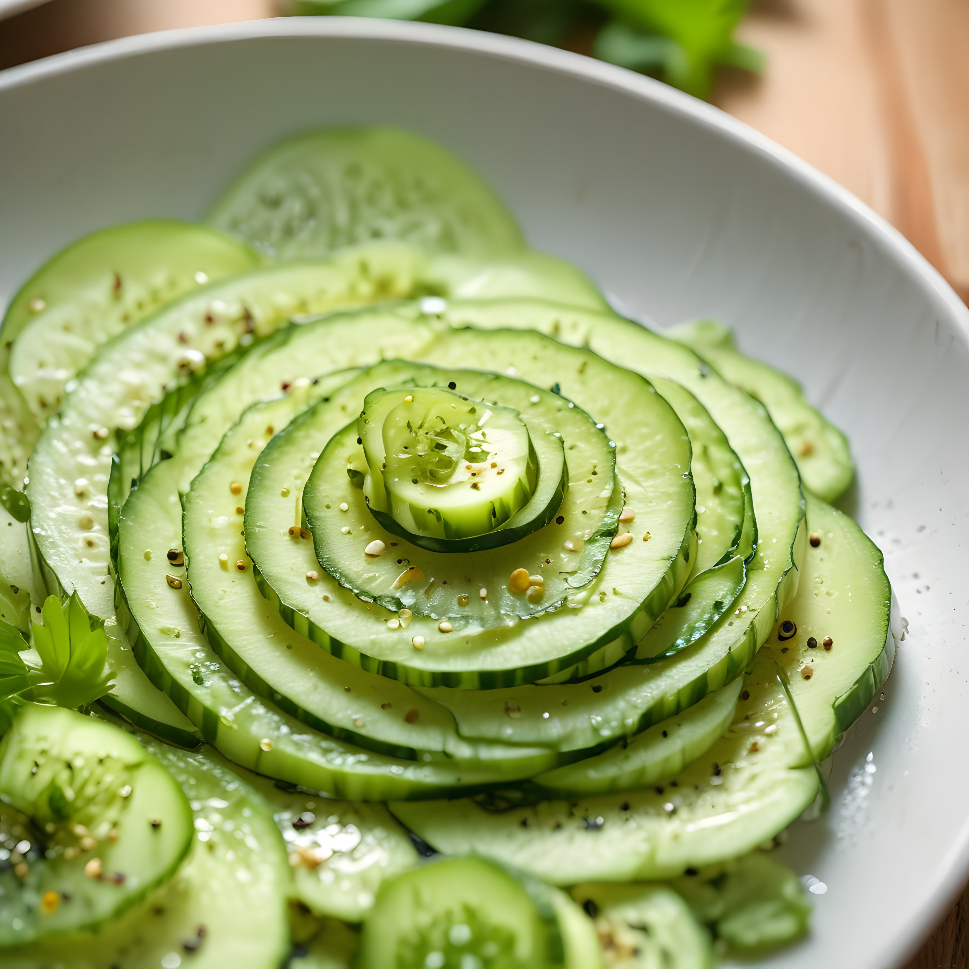 Beyaz Kapta Salatalık Dilimleriyle Göz Alıcı Baharatlı ve Hardallı Hafif Meze