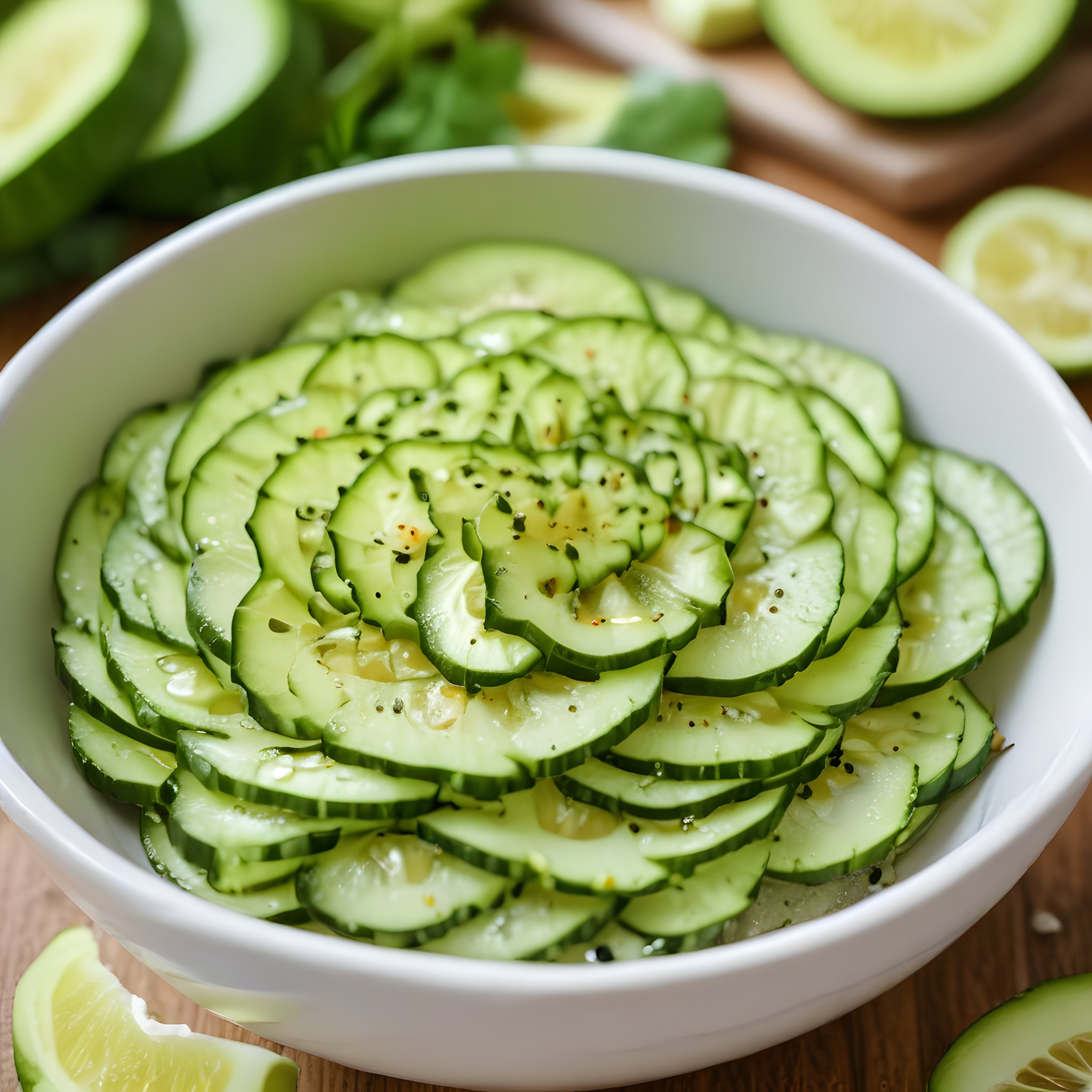 Beyaz Kapta Taze Salatalık Salatası: Limonlu ve Baharatlı Ferah Lezzet