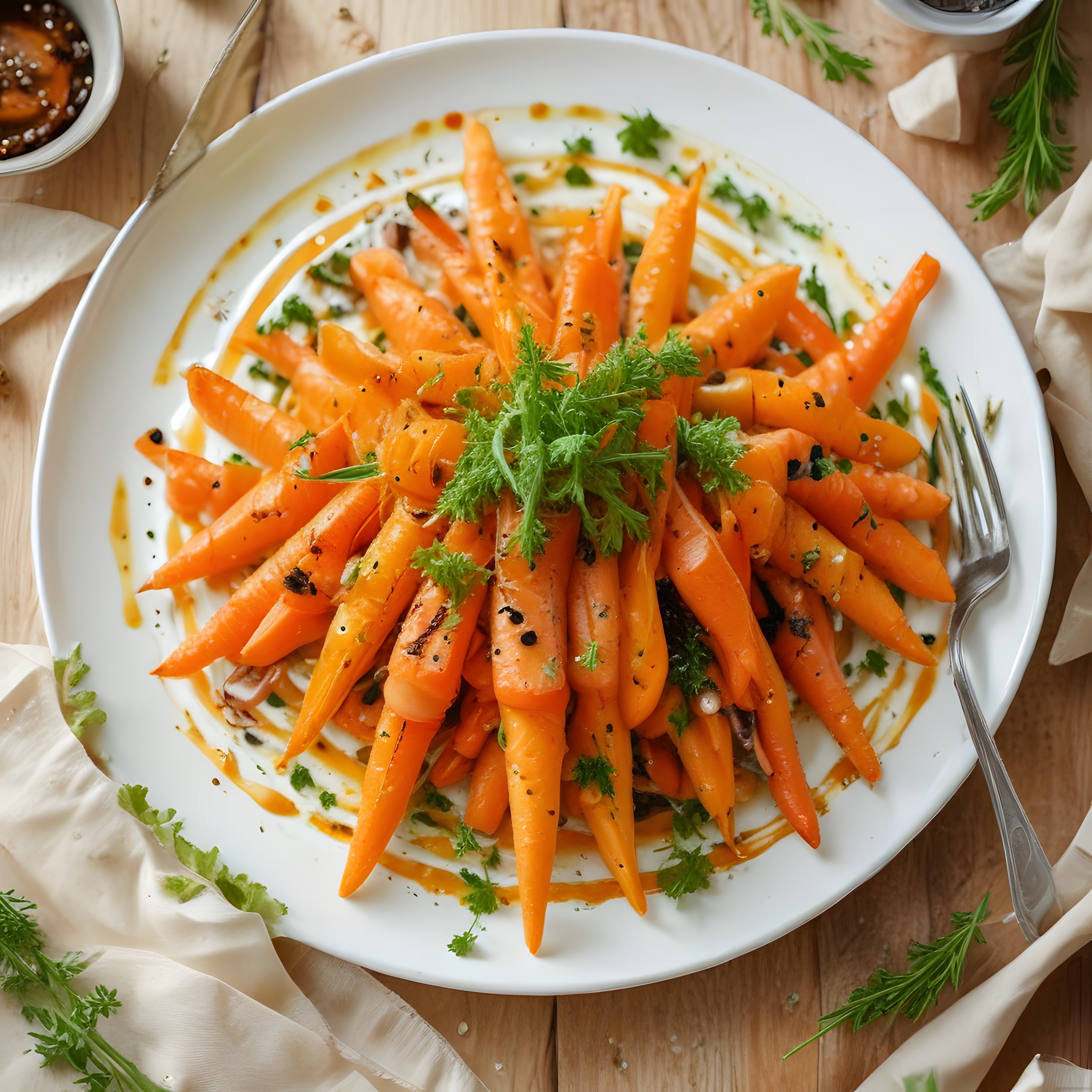 Beyaz Kasede Baharatlı ve Soslu Karamelize Havuç Salatası Tarifi