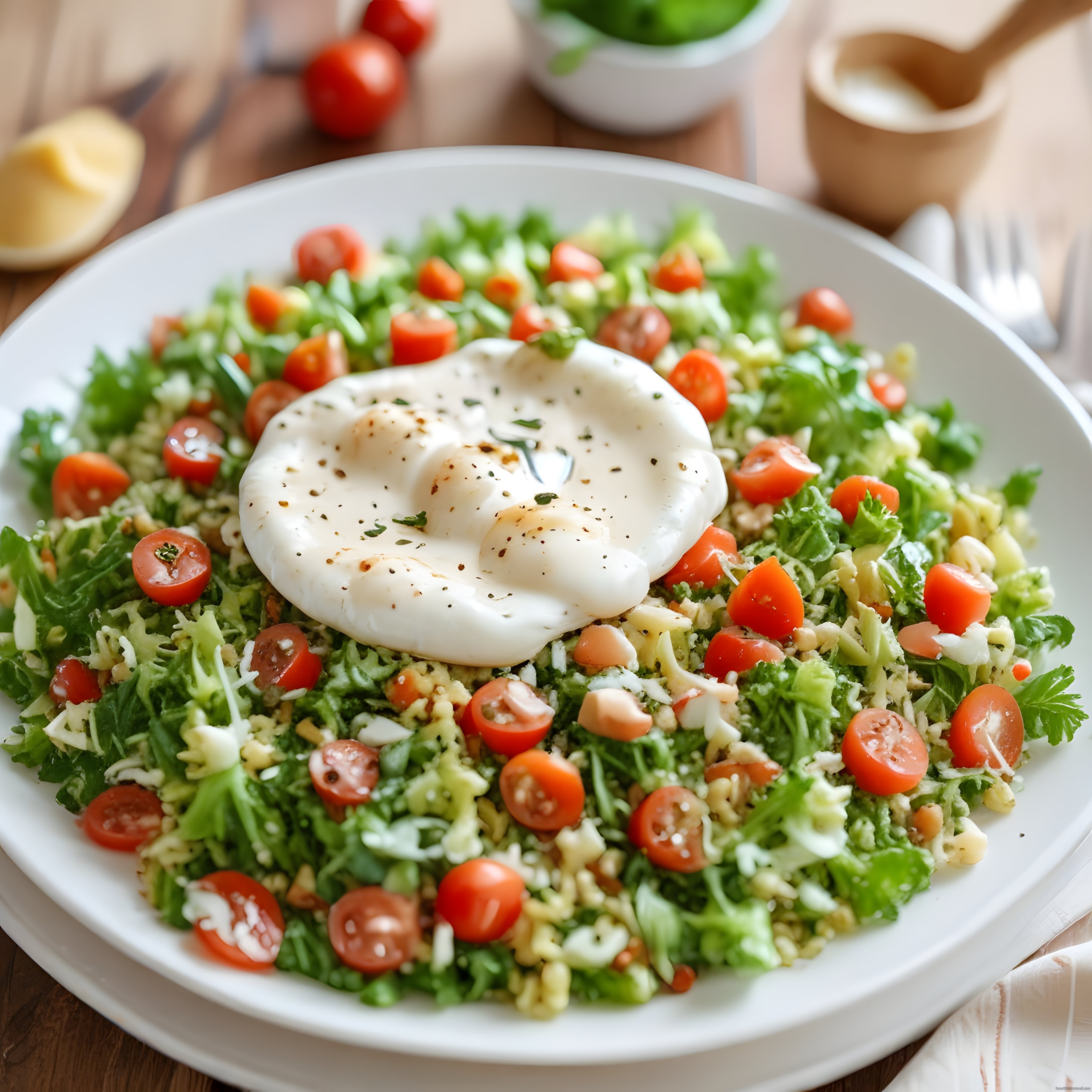 Beyaz Kasede Burrata Peynirli ve Cherry Domatesli Taze Salata Tarifi