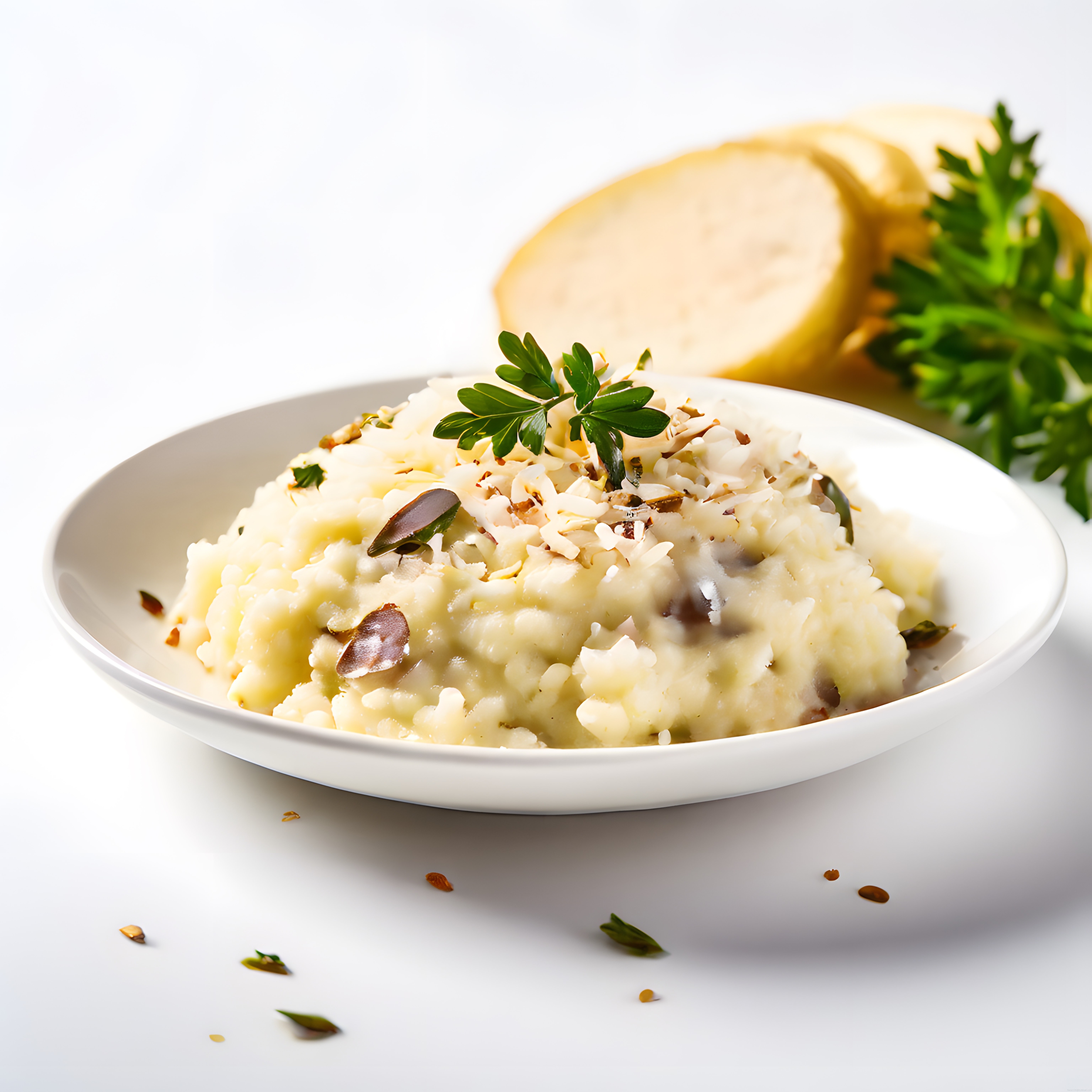 Beyaz Kasede Kremalı Mantarlı Risotto: Parmesan ve Maydanoz Eşliğinde