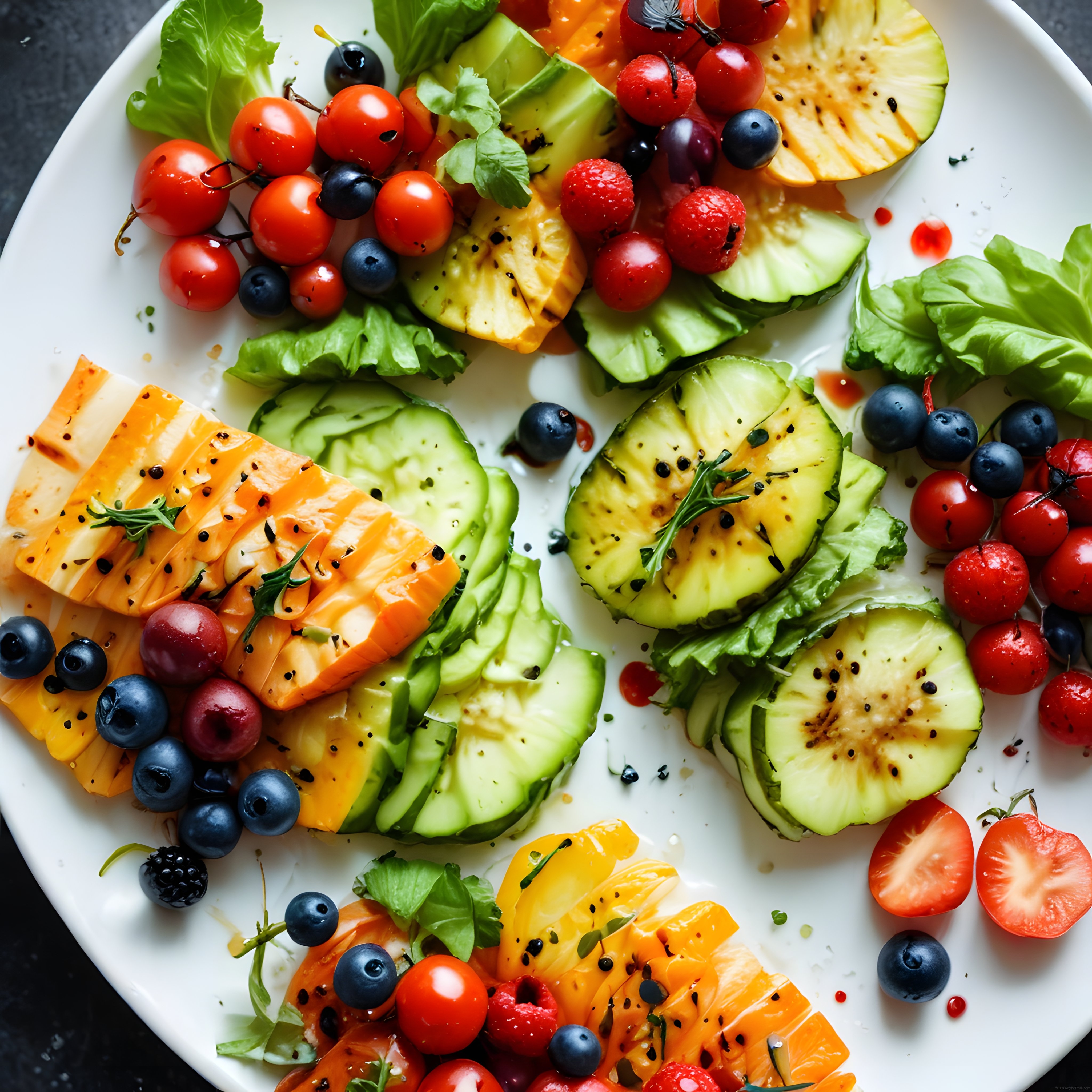Beyaz Kasede Taze Avokado ve Yaban Mersinli Sağlıklı Kase Salatası
