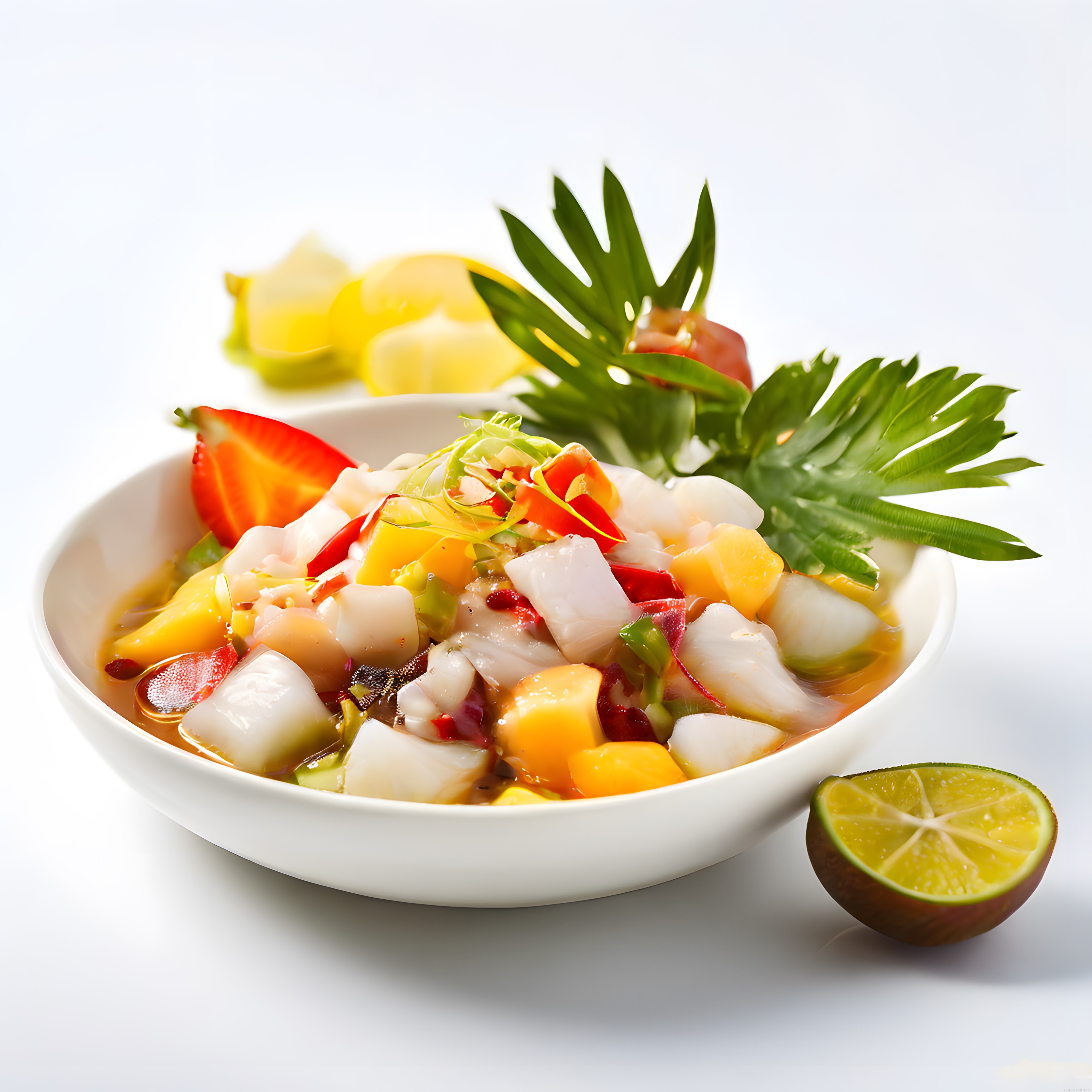 Beyaz Kasede Tropikal Ceviche: Taze Deniz Ürünleri ve Mango ile Peru Lezzeti