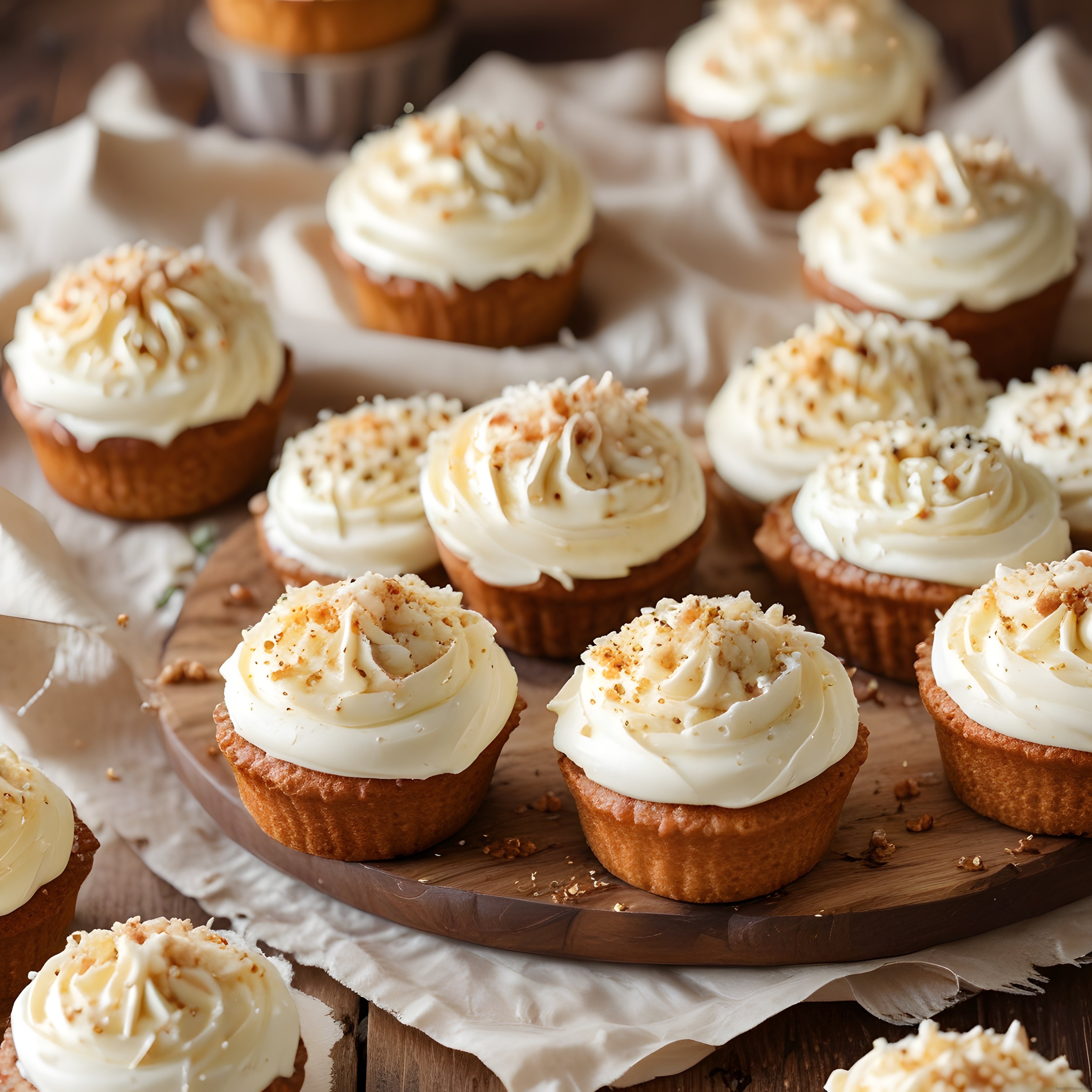 Beyaz Kremalı Cupcake'ler: Fındık Süslü Ev Yapımı Tatlılar