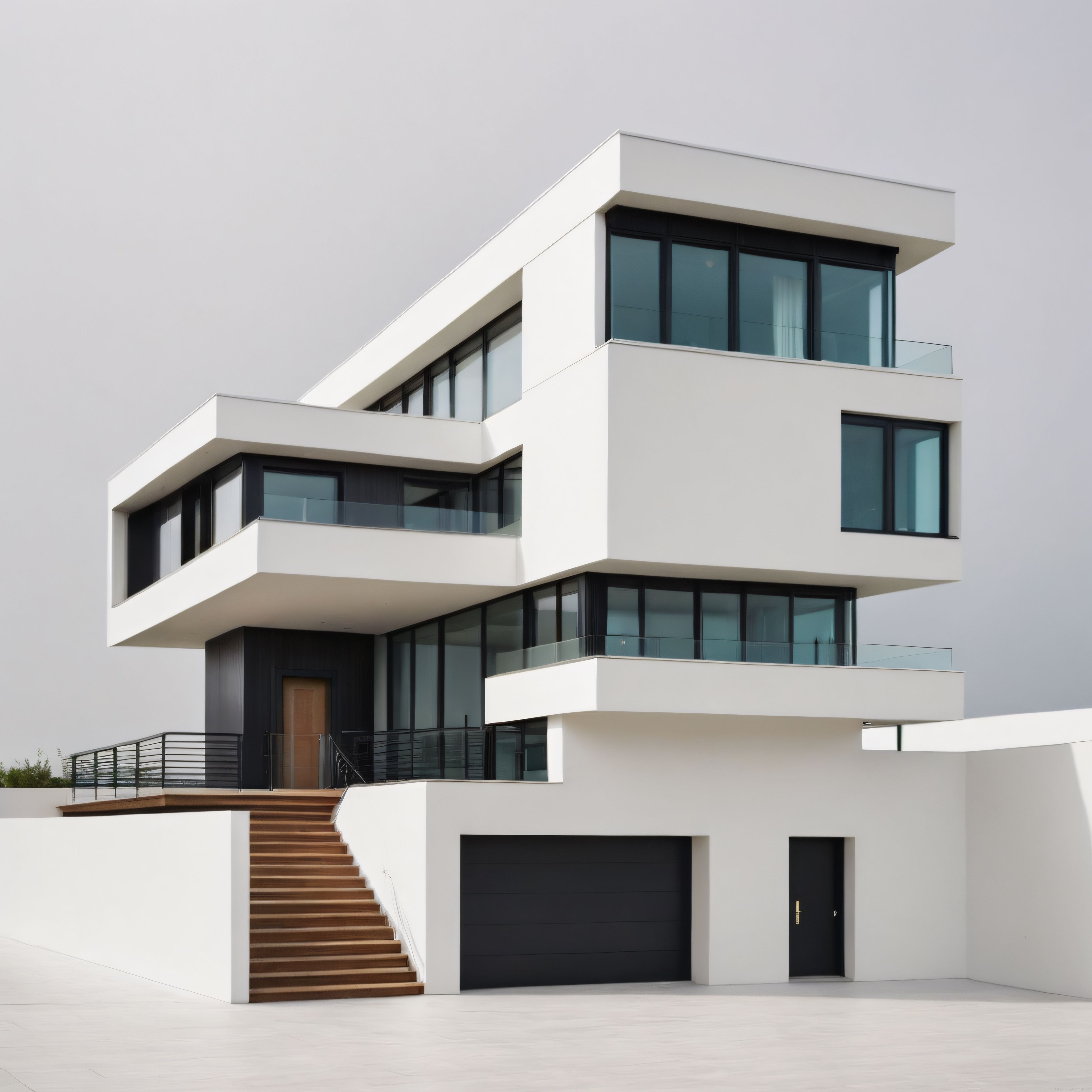 Beyaz Kübik Formlarda Modern Mimari: Minimalist Villa ve Cam Detayları