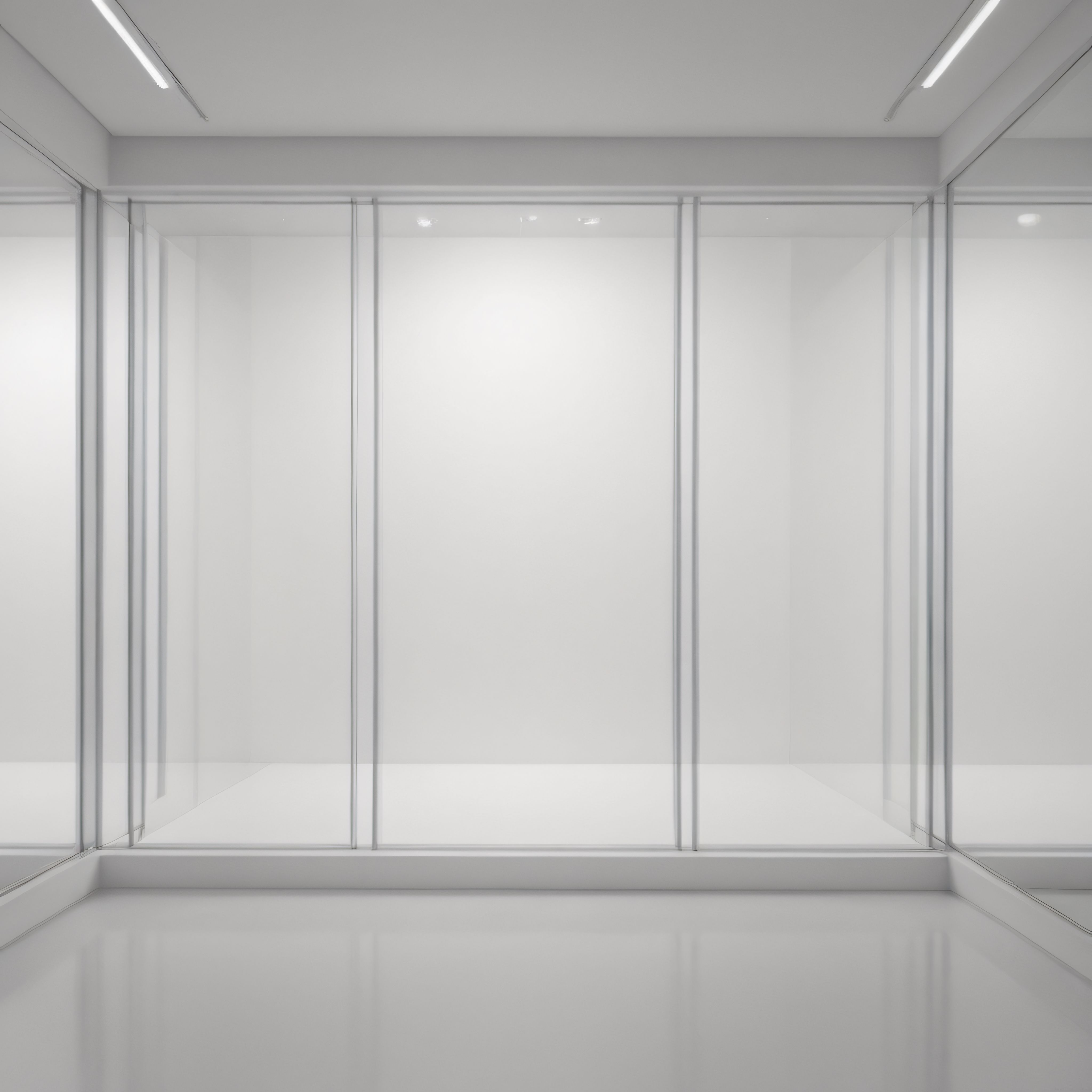Beyaz Mimari ile Tasarlanmış Modern ve Minimalist Boş Sanat Galerisi İç Mekanı