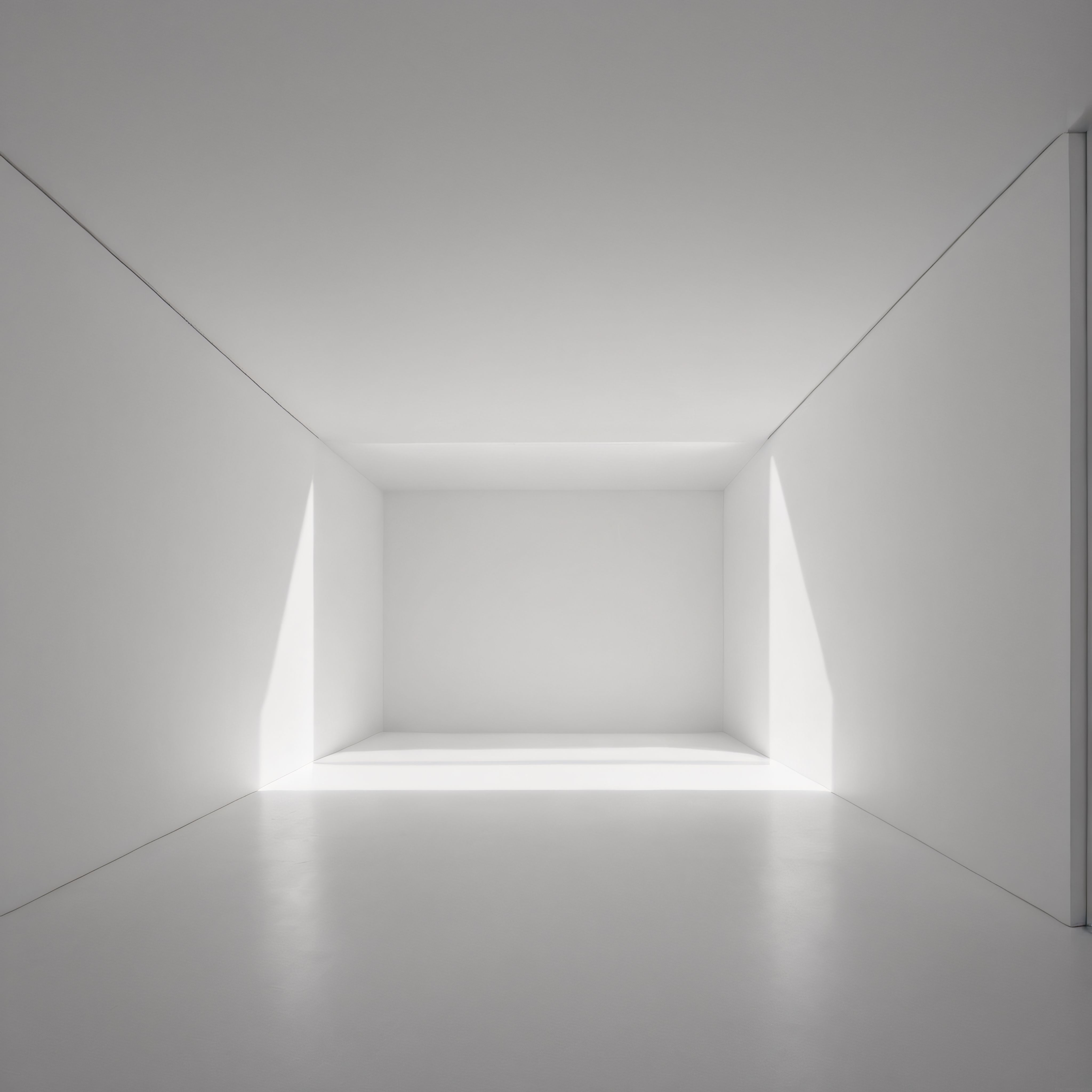 Beyaz Minimalist Boş Oda ve Modern Mimari İç Mekan Tasarımı