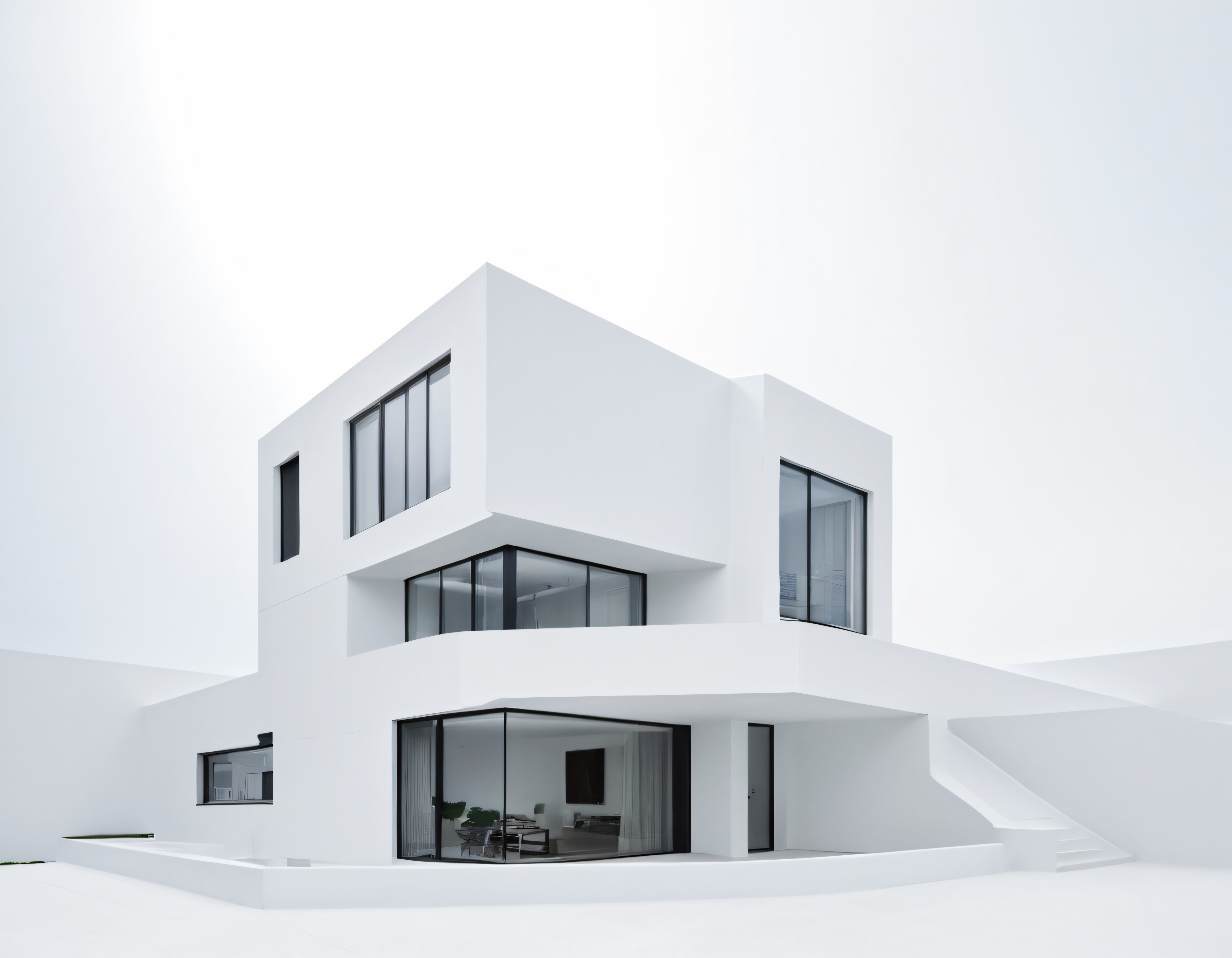 Beyaz Minimalist Villa: Modern Mimarinin Sadelik ve Zarafetle Buluştuğu Tasarım