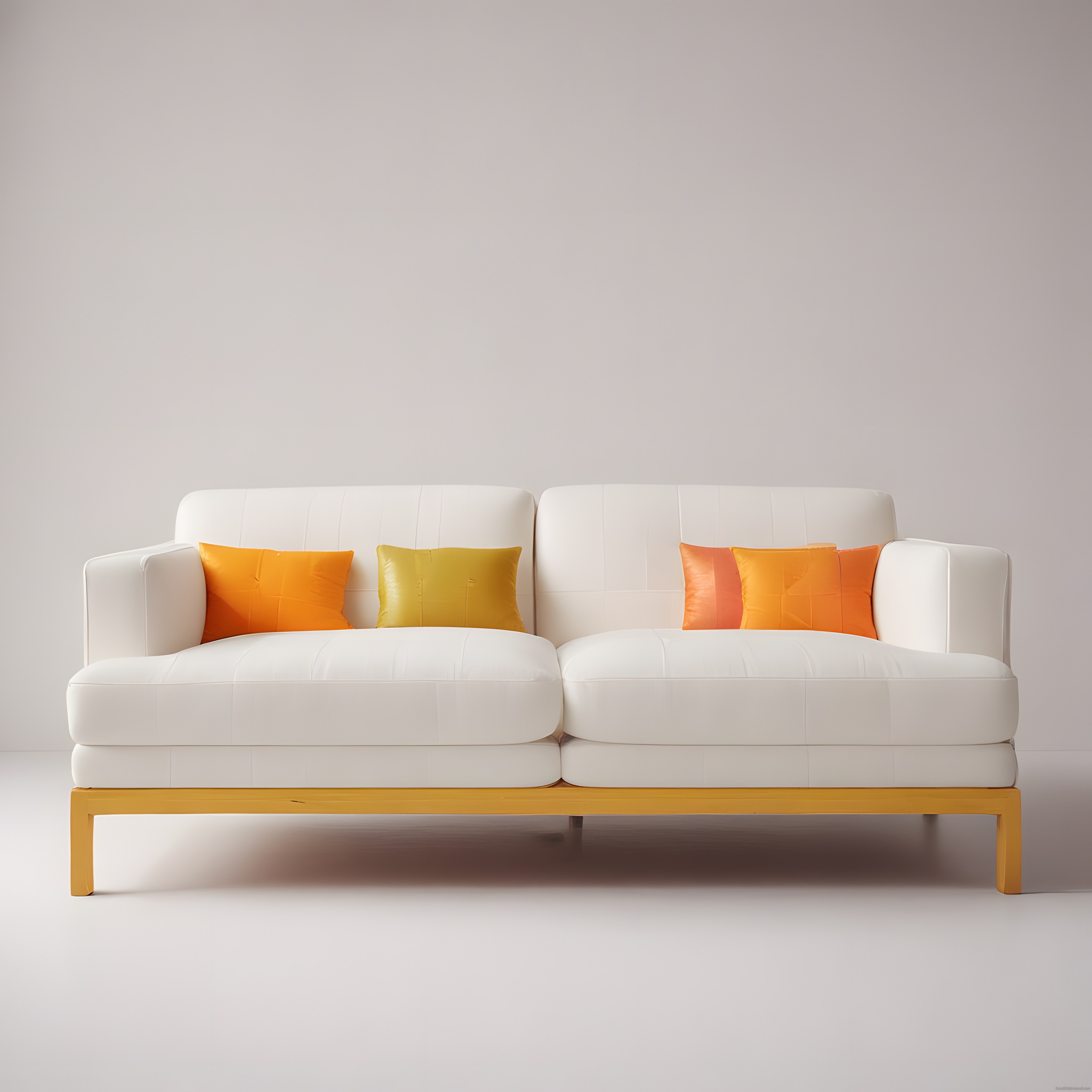 Beyaz Modern Kanepe ve Renkli Yastıklarla Minimalist Ev Dekorasyonu