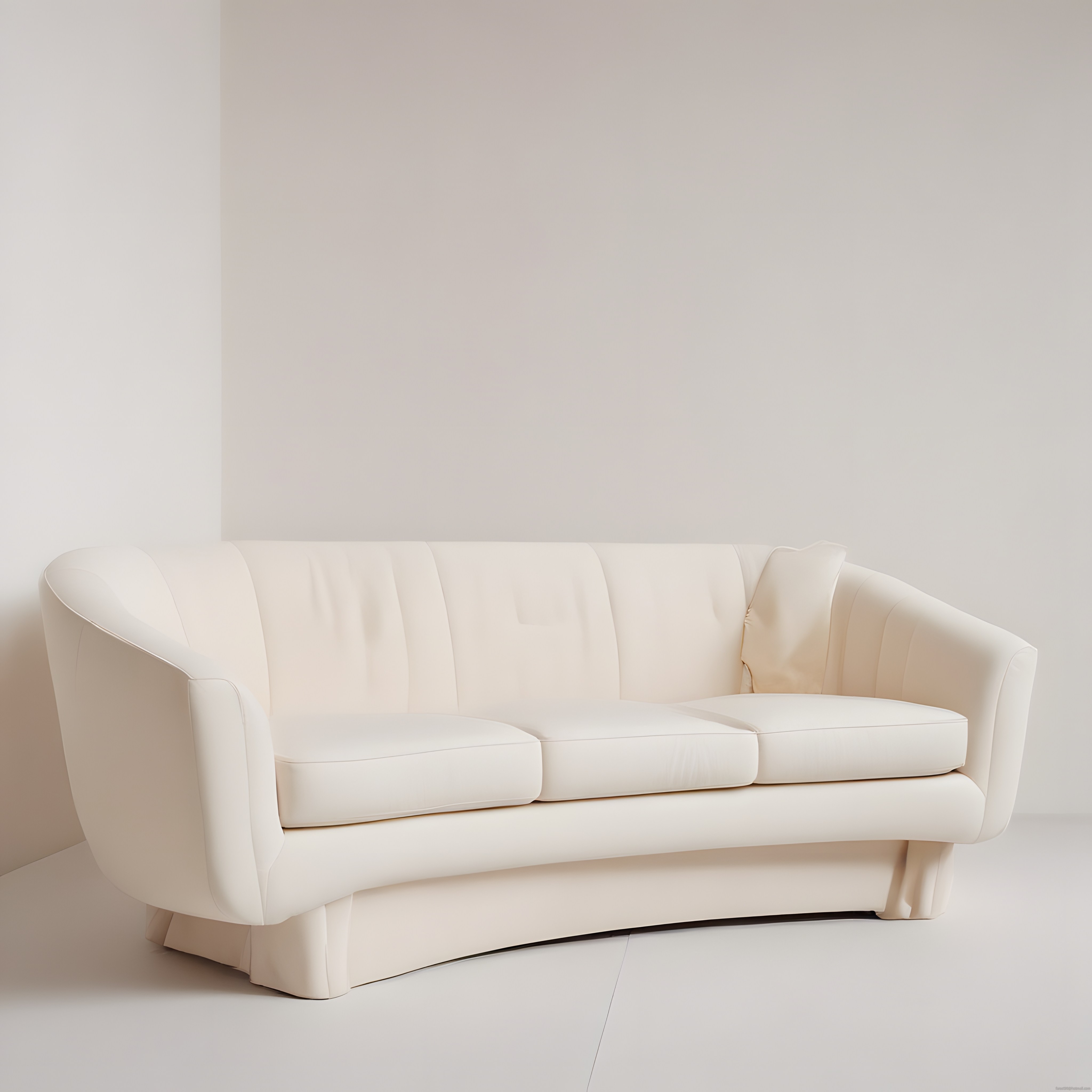 Beyaz Modern Üçlü Kanepe ile Ferah ve Sade Bir Salon Dekorasyonu Örneği