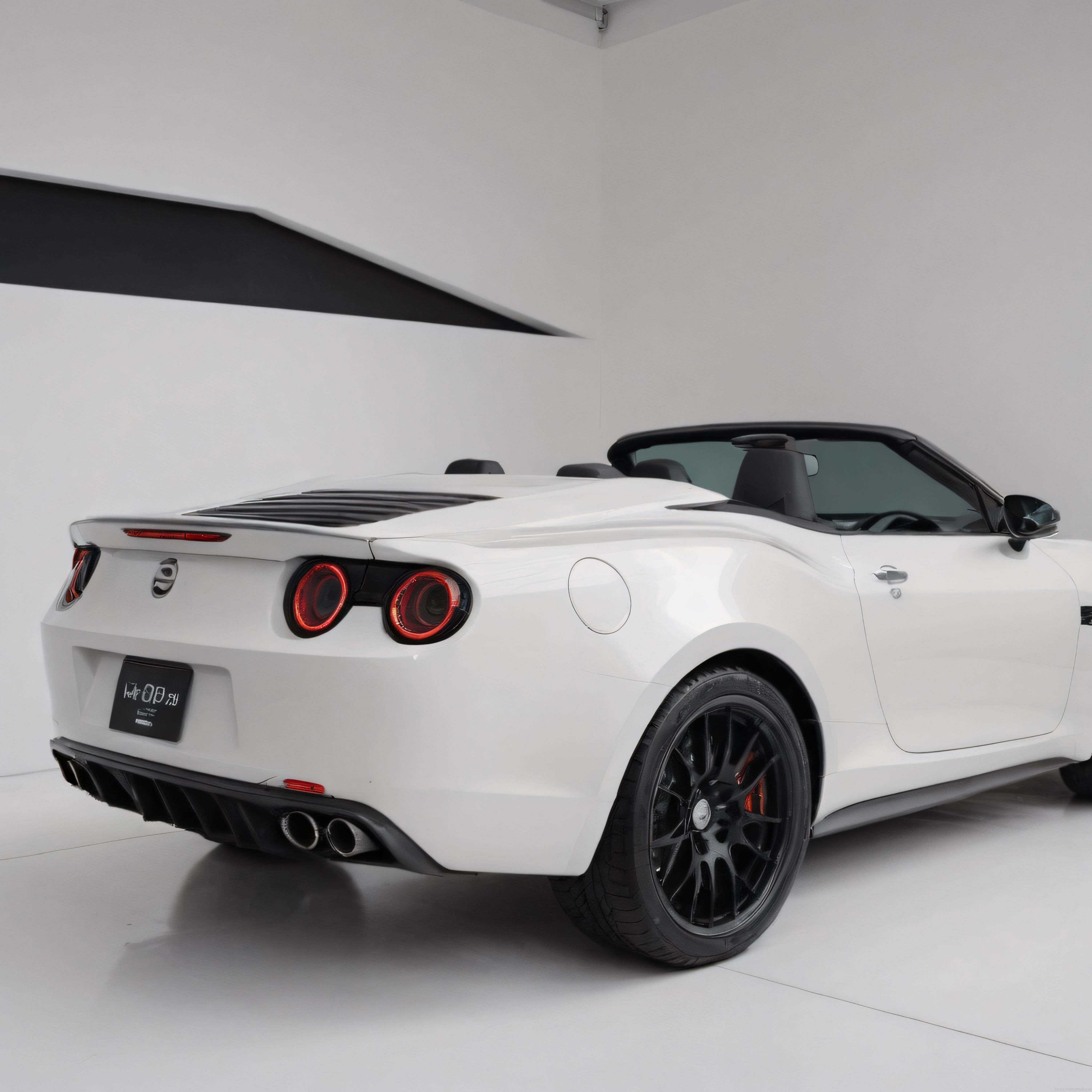 Beyaz Nissan GT-R Cabriolet Arka Çeyrek ve Spor Otomobil Stüdyo Çekimi