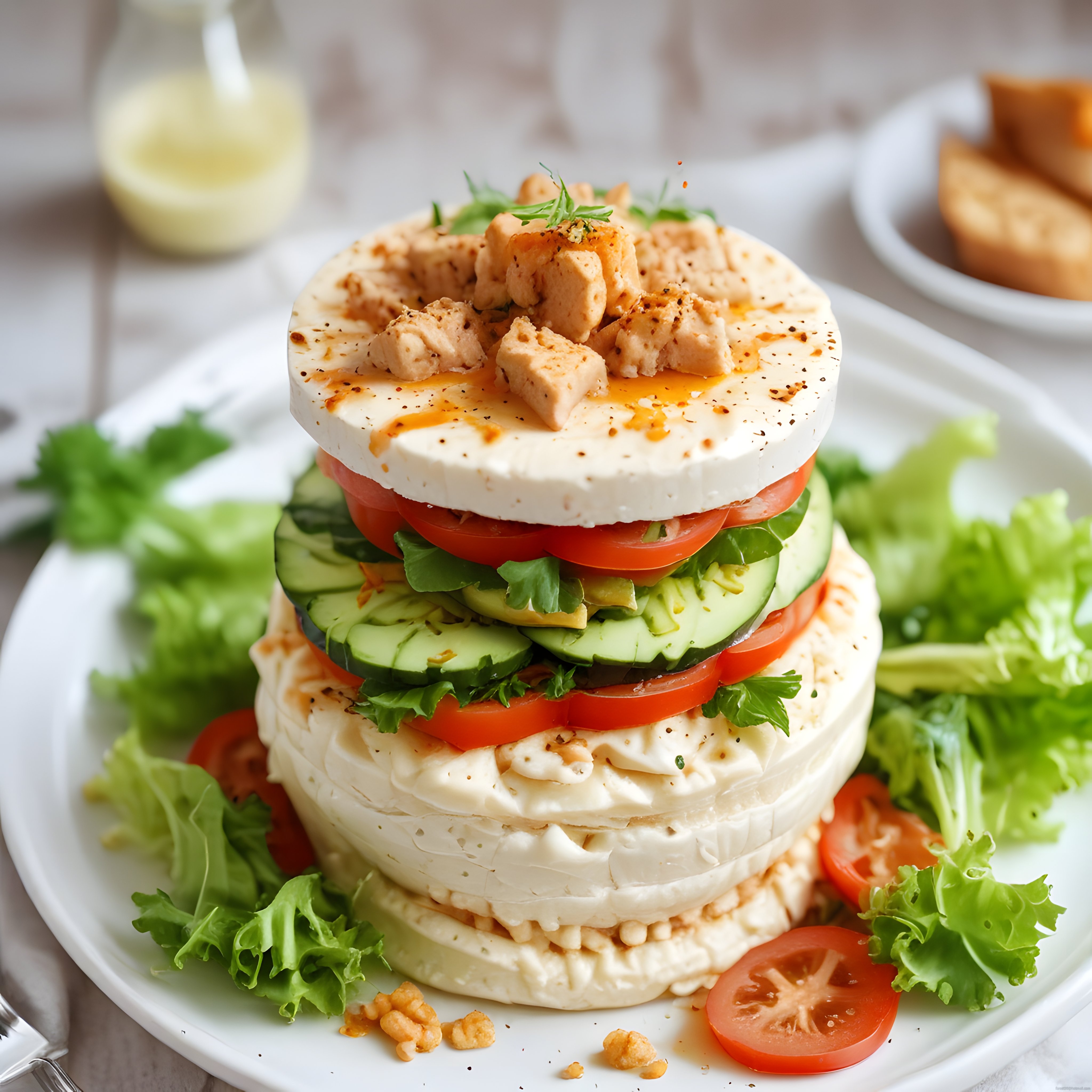 Beyaz Peynirli Katmanlı Salata Kulesi ile Sağlıklı ve Şık Sunum Tarifi