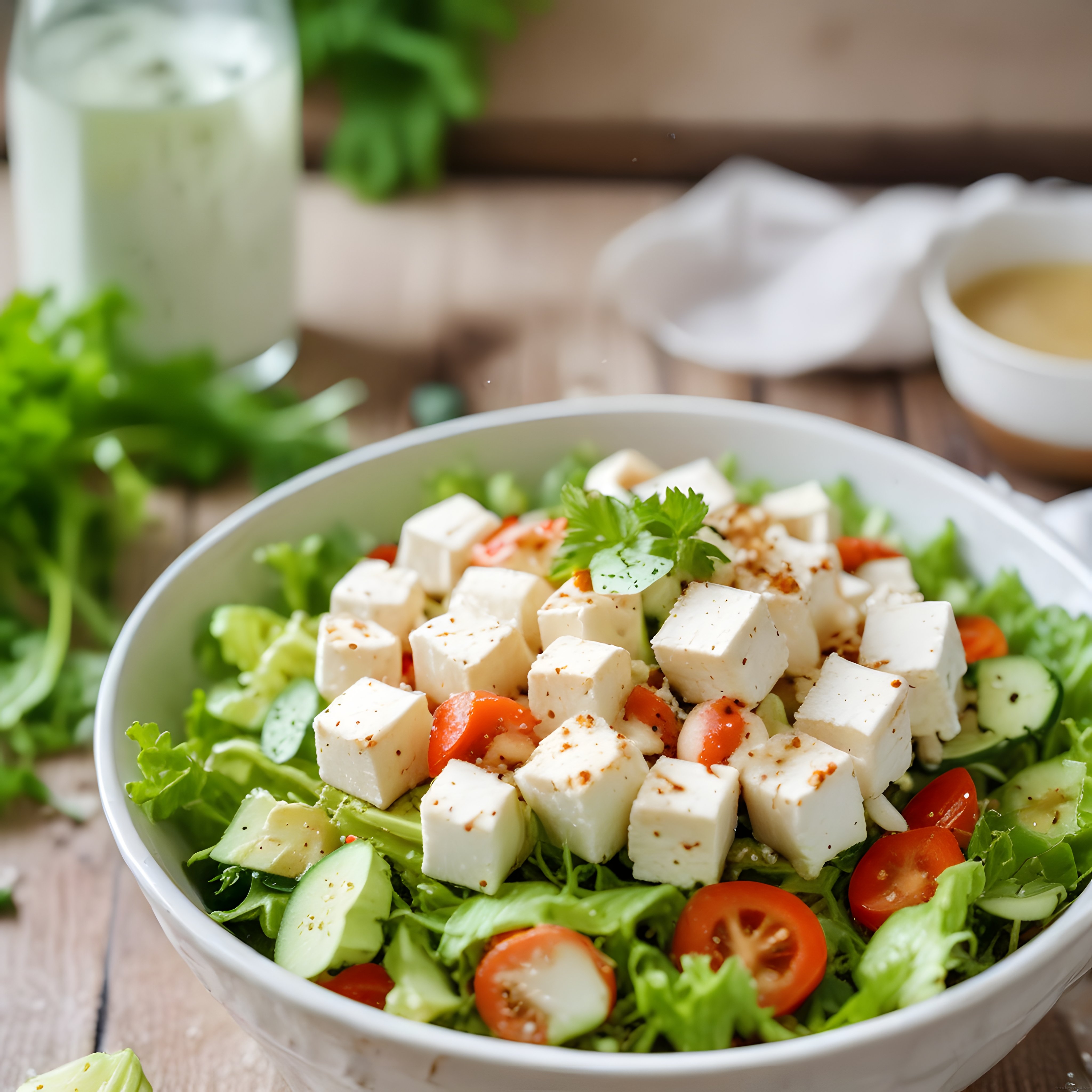 Beyaz Peynirli Taze Salata Kasesi: Sağlıklı ve Pratik Öğün Hazırlama