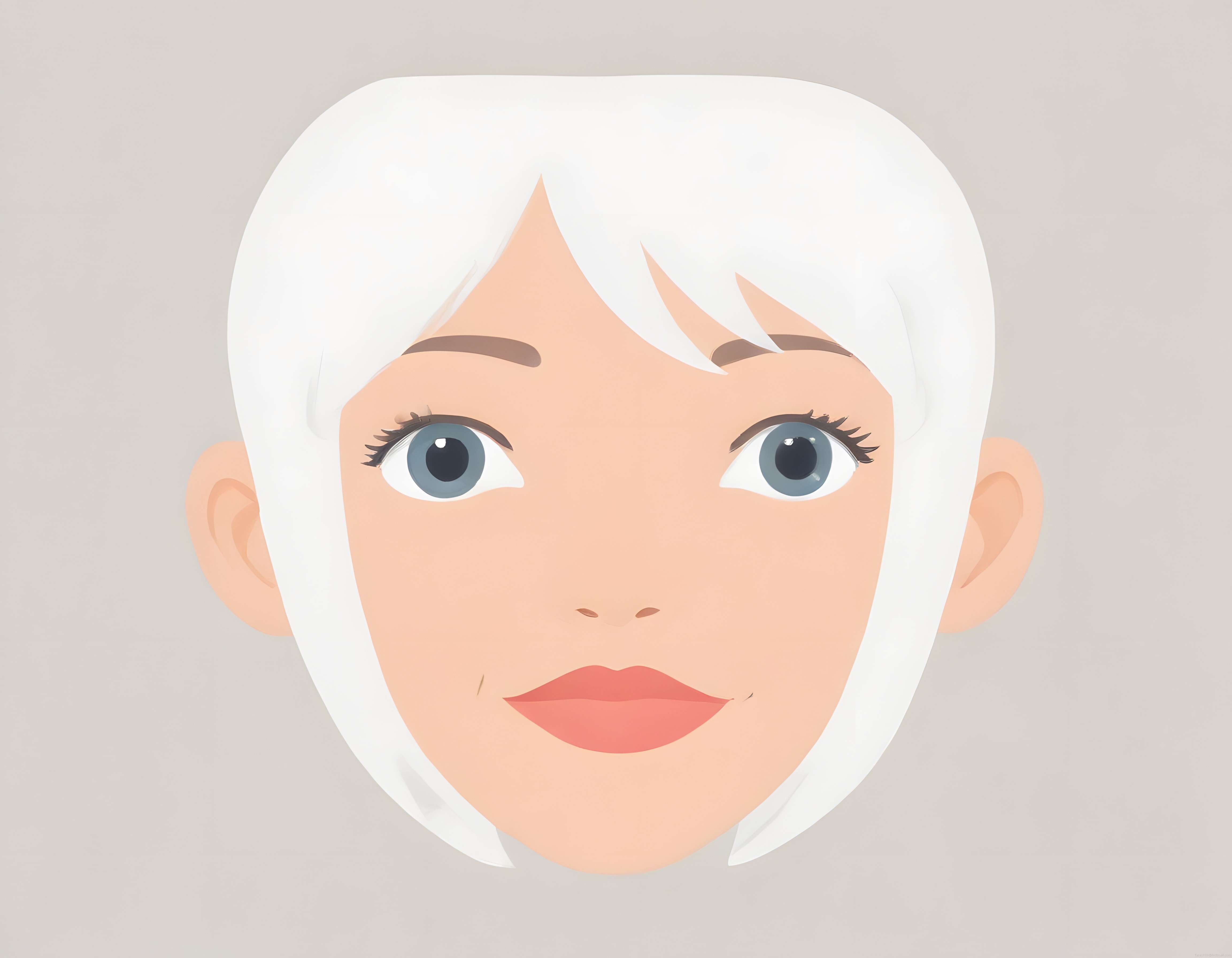 Beyaz Saçlı Kadın Portresi: Minimalist Dijital Vektör İllüstrasyon ve Modern Avatar Tasarımı