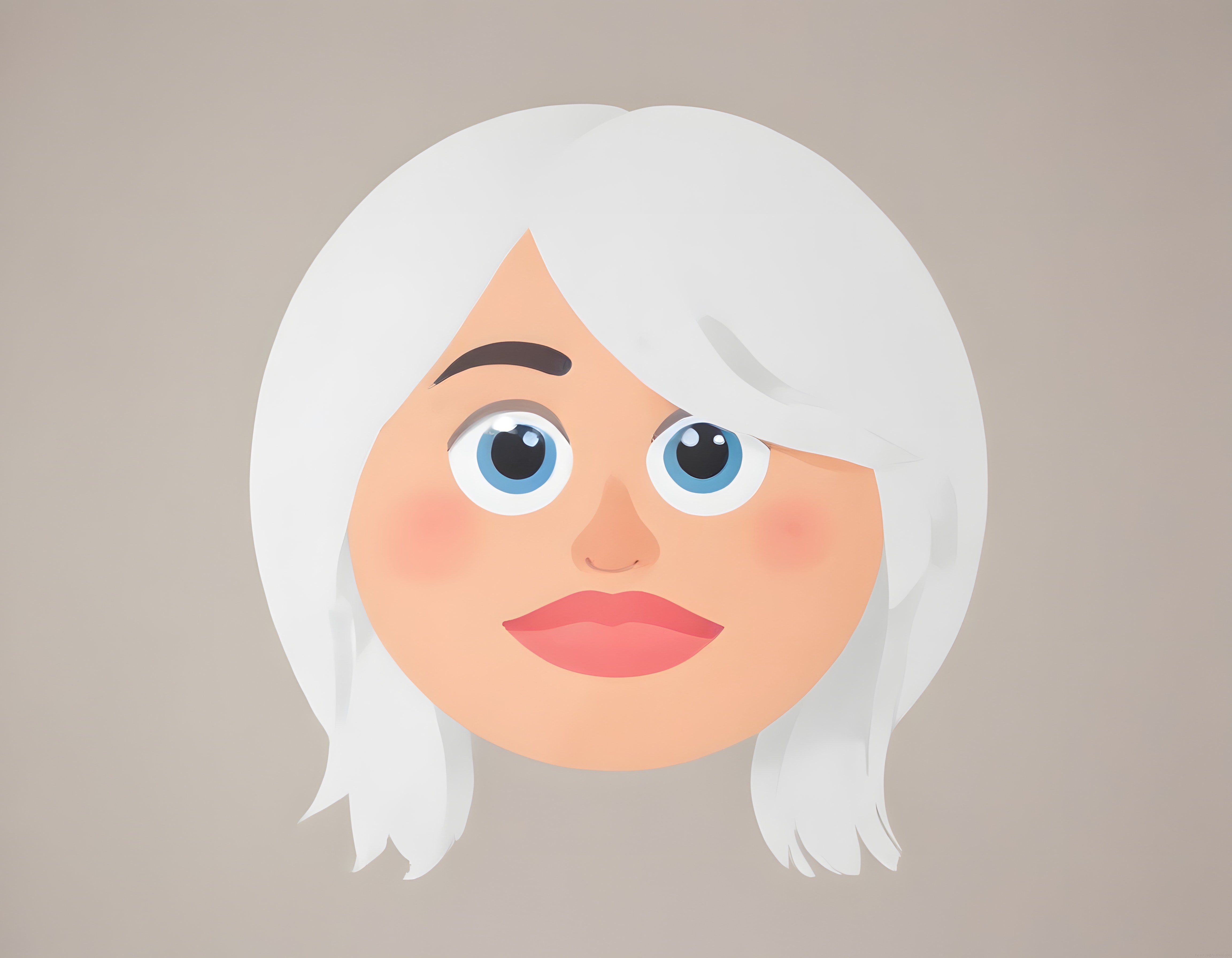 Beyaz Saçlı Mavi Gözlü Dijital Karakter Tasarımı ve Modern Avatar Çizimi