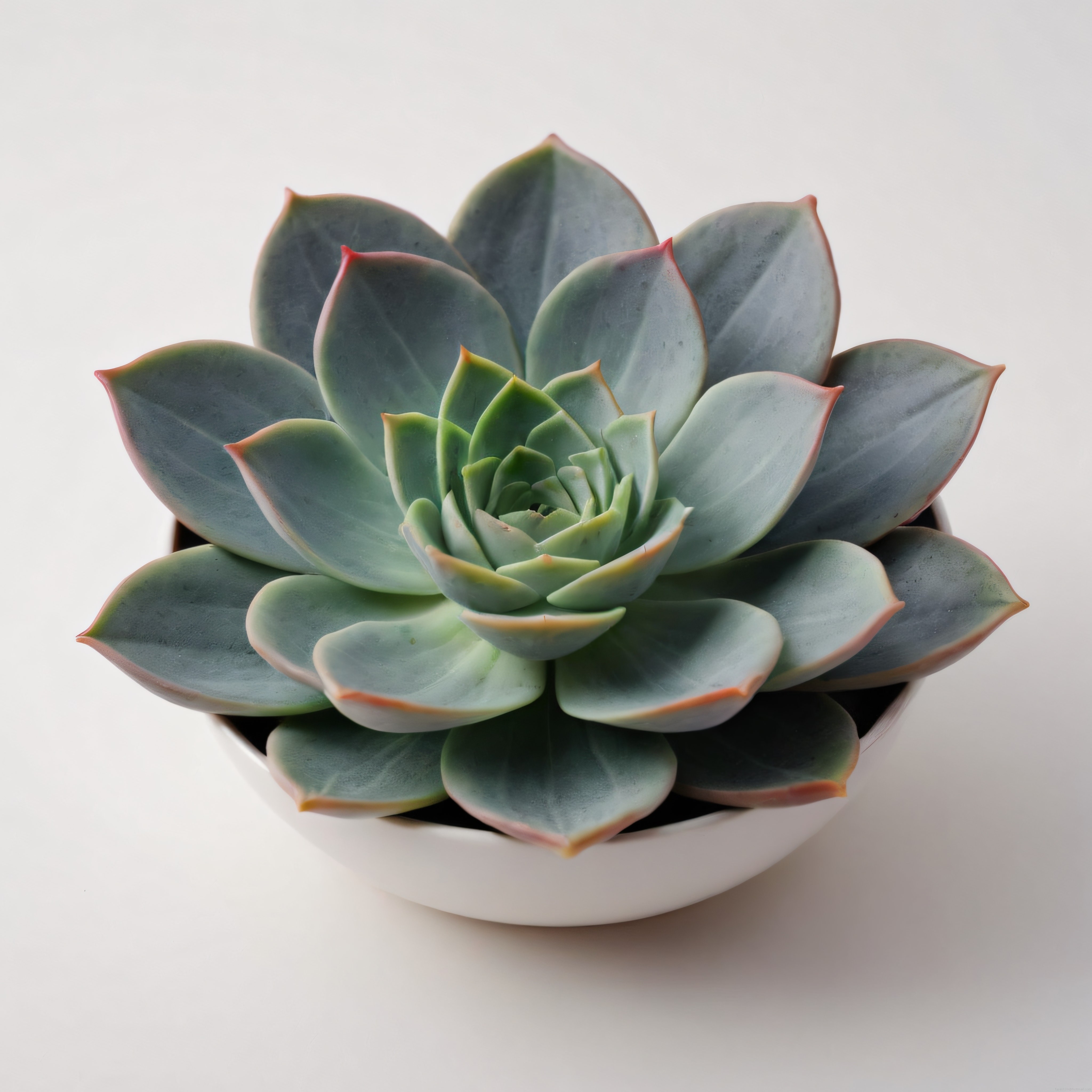 Beyaz Saksıda Echeveria Sukulenti: Ev Dekoru İçin Minimal Ve Canlı Bitki