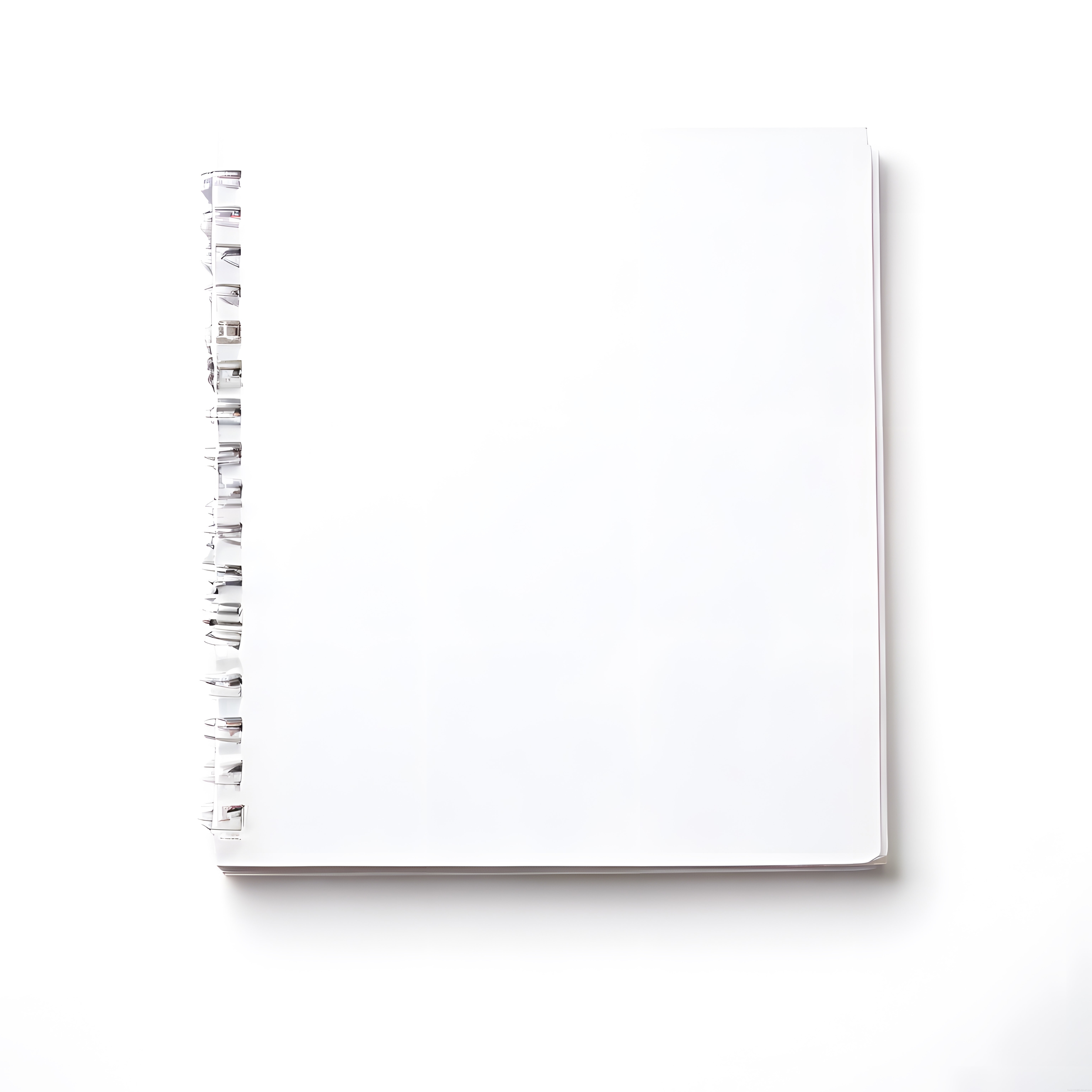 Beyaz Spiral Boş Defter Üstten Görünüm ve Minimal Kırtasiye Arka Planı