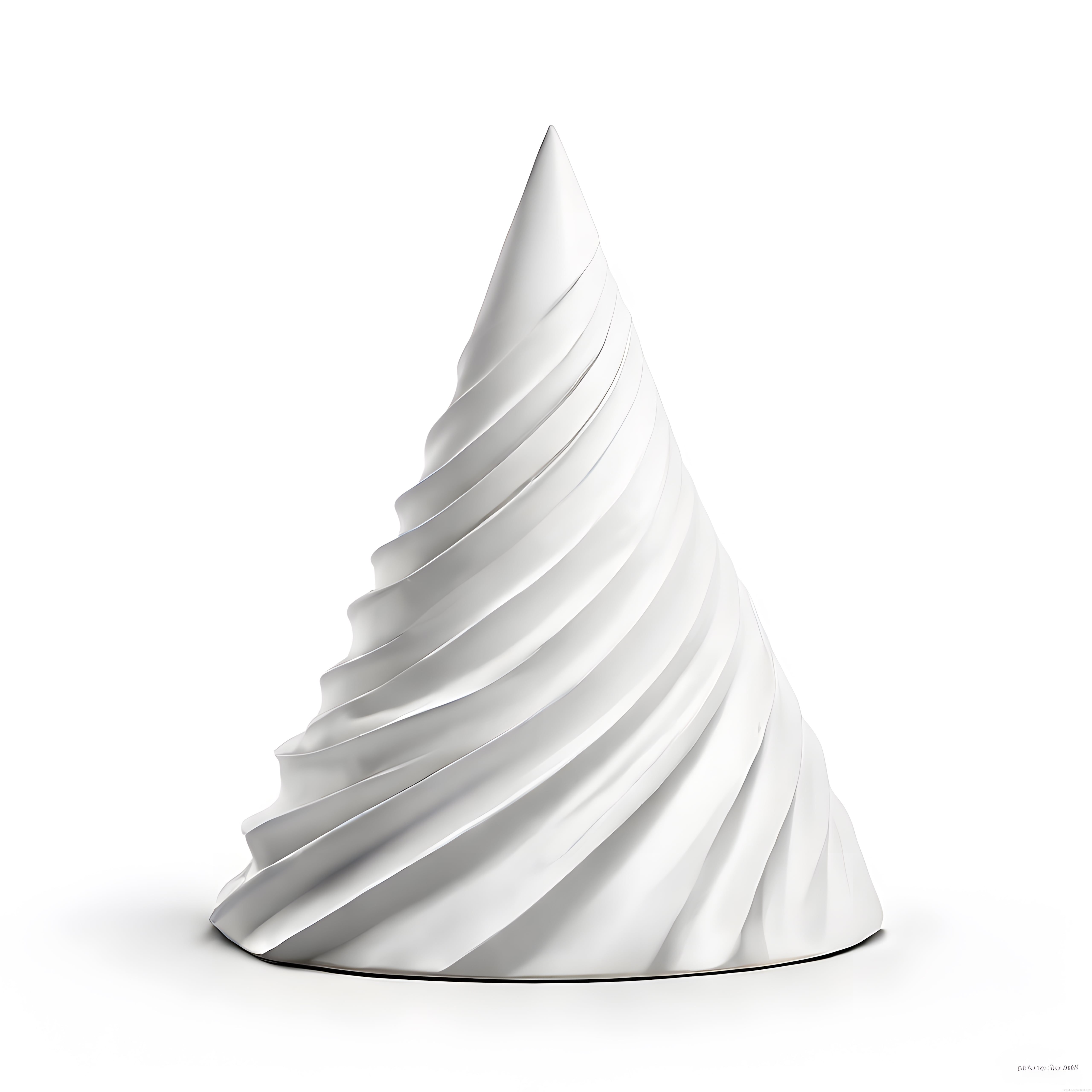 Beyaz Stüdyo Arka Planında Akıcı Spiral Formlu Modern Soyut Heykel