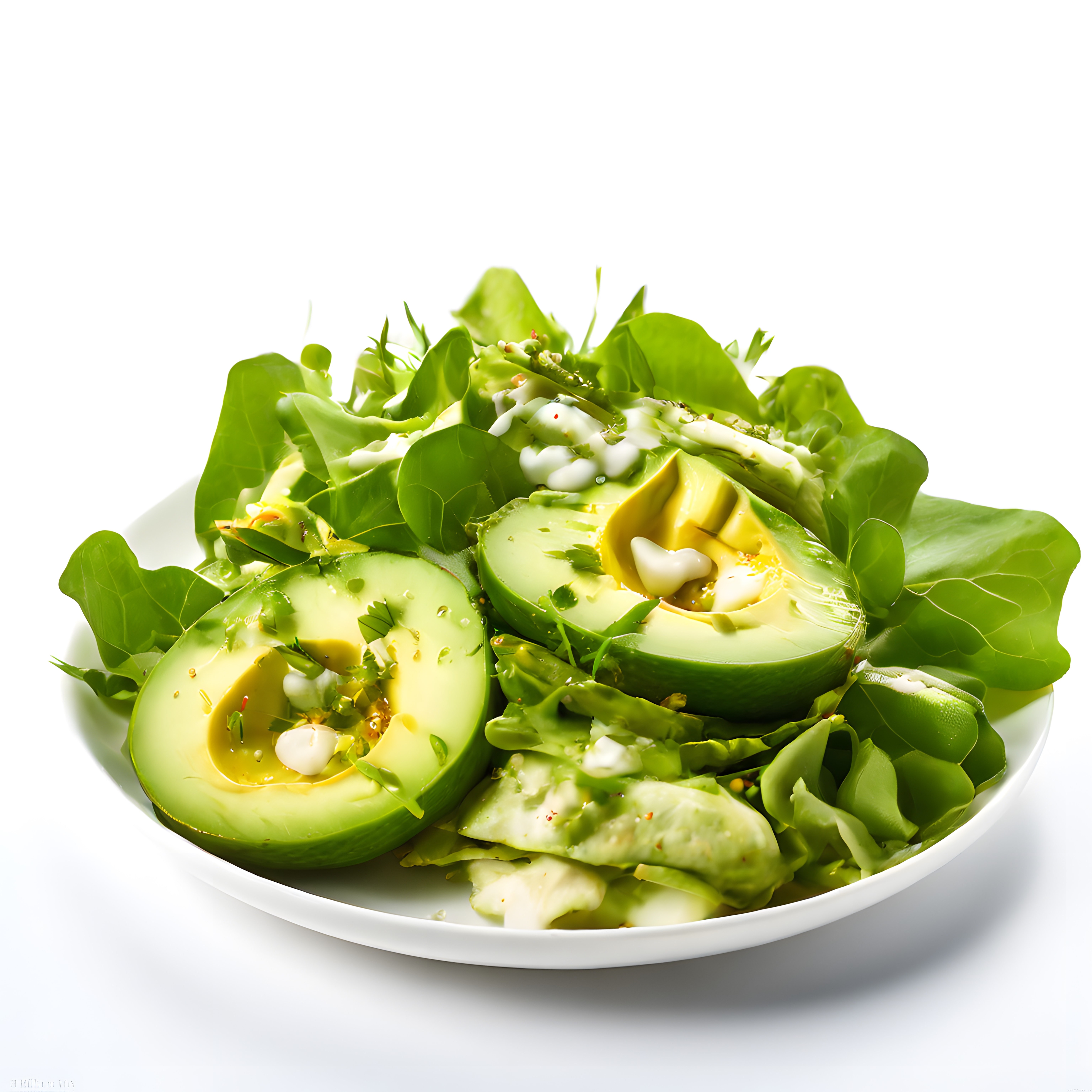 Beyaz Tabakta Taze Avokado Salatası: Sağlıklı ve Nefis Yeşil Lezzet