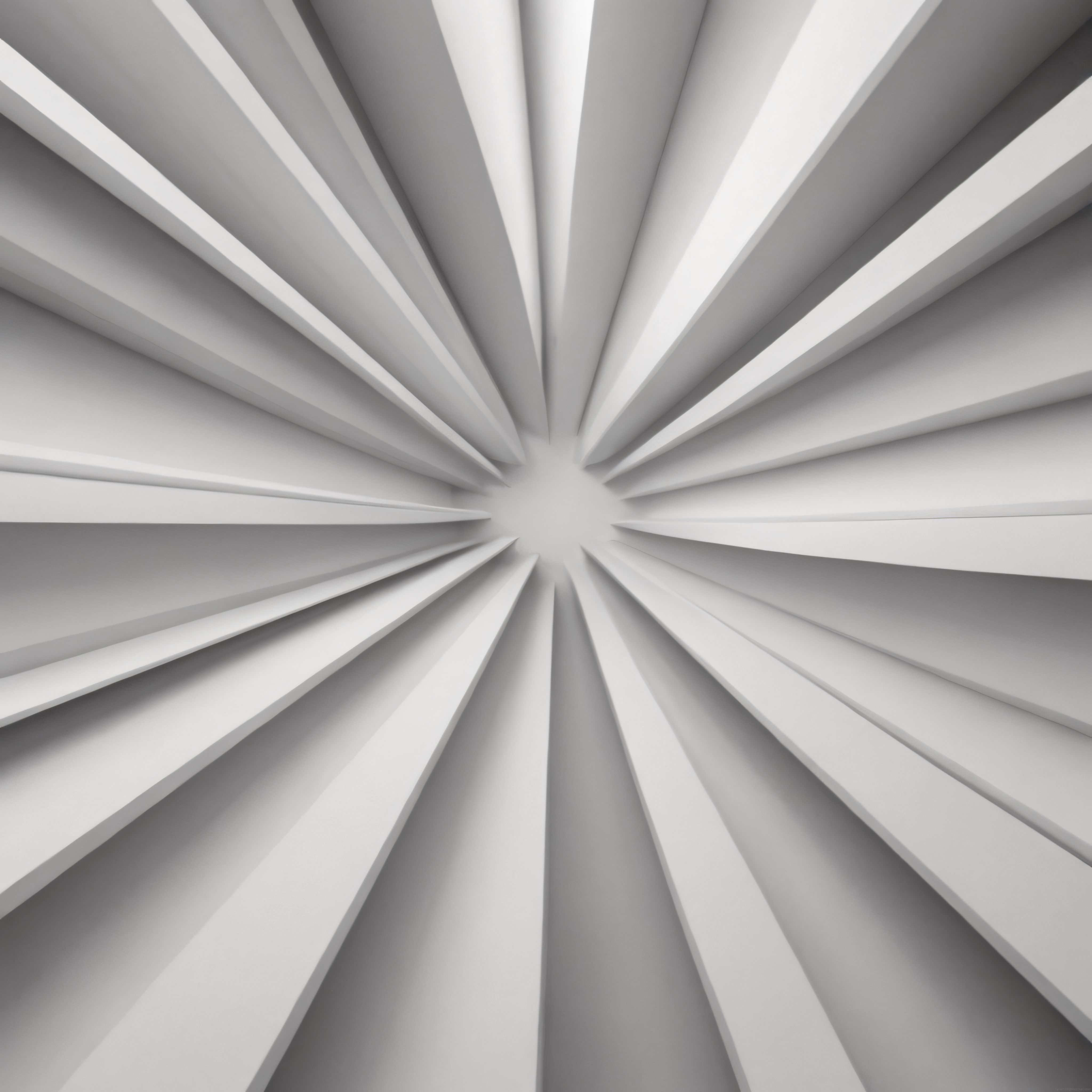 Beyaz Tonlarda Merkezi Radyal 3D Geometrik Soyut Arka Plan Tasarımı