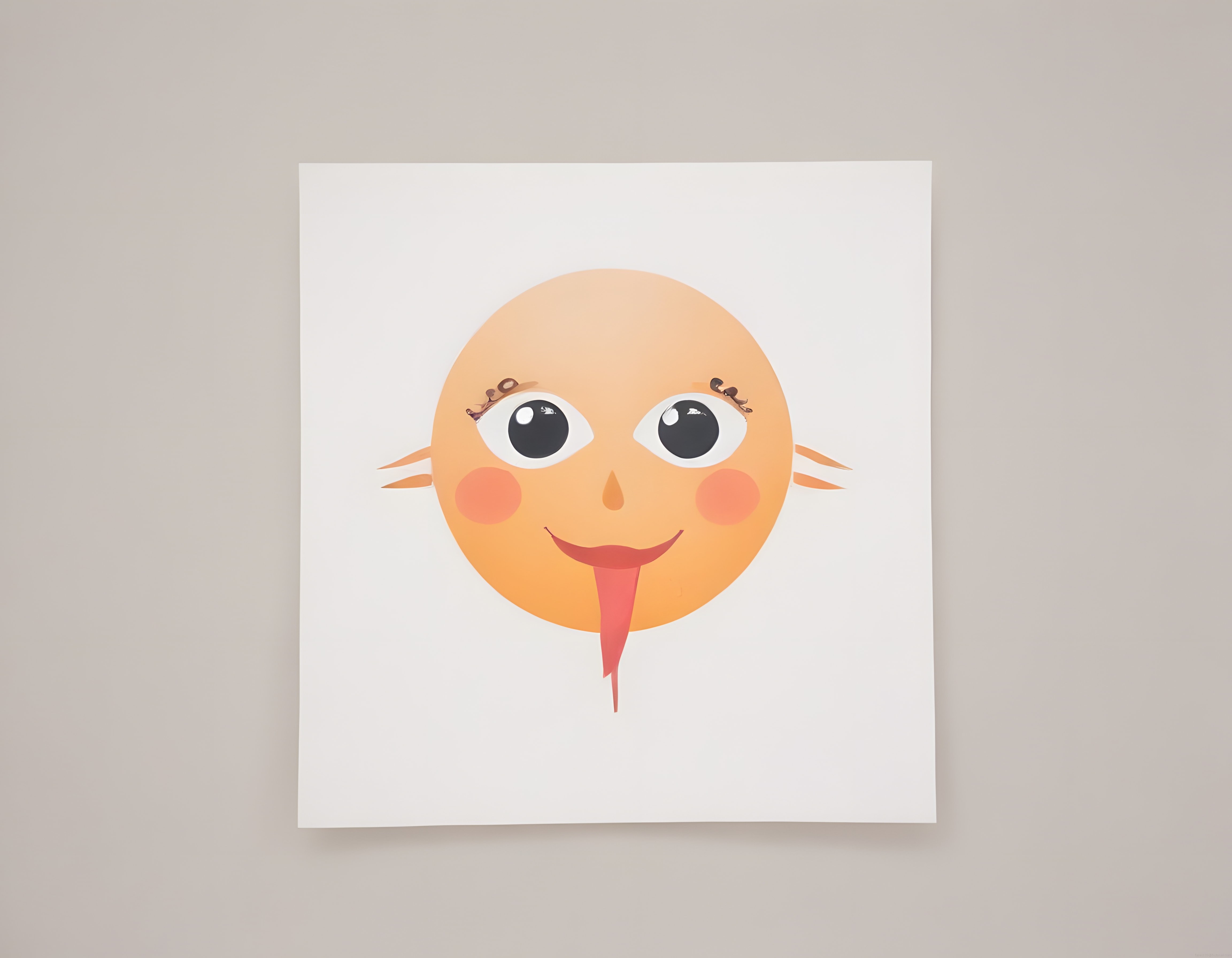 Beyaz Tuvalde Sergilenen Dille Çıkış Yapan Renkli Karikatür Emoji Yüz Sanatı