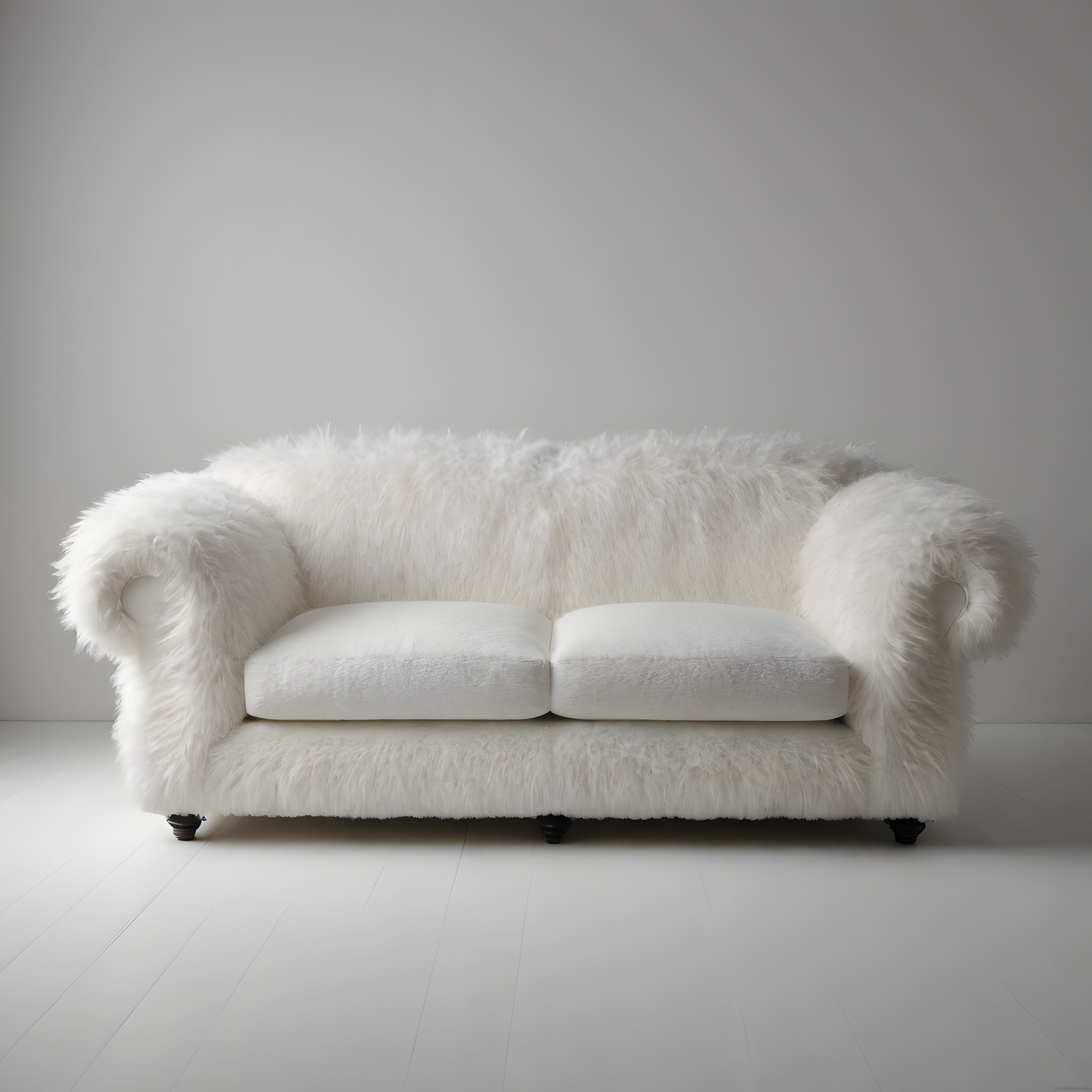 Beyaz Tüy Kaplı Chesterfield Kanepe ile Sade ve Lüks Salon Dekorasyonu