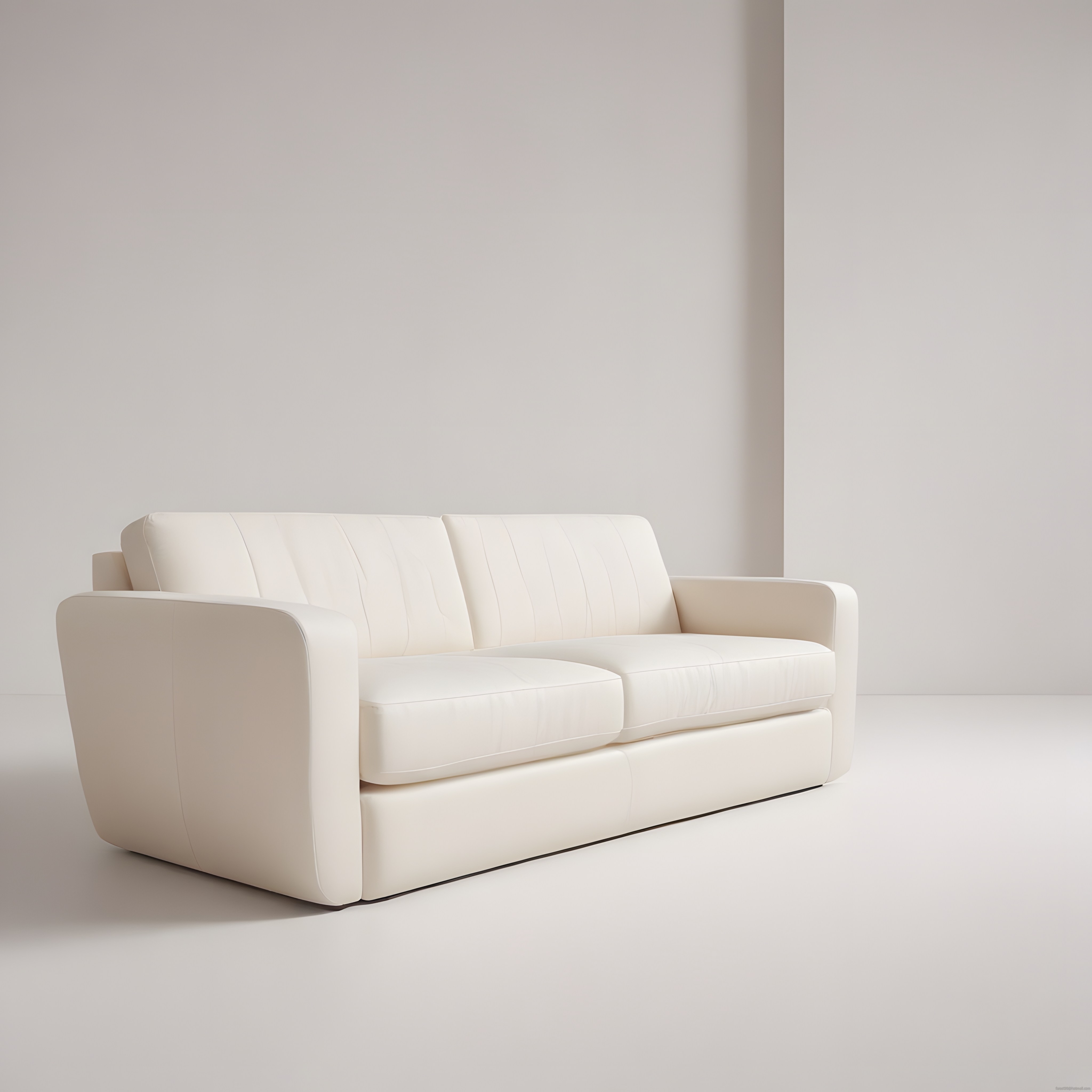 Beyaz ve Krem Tonlarında Minimalist Modern Kanepe ile Sade Oda Tasarımı