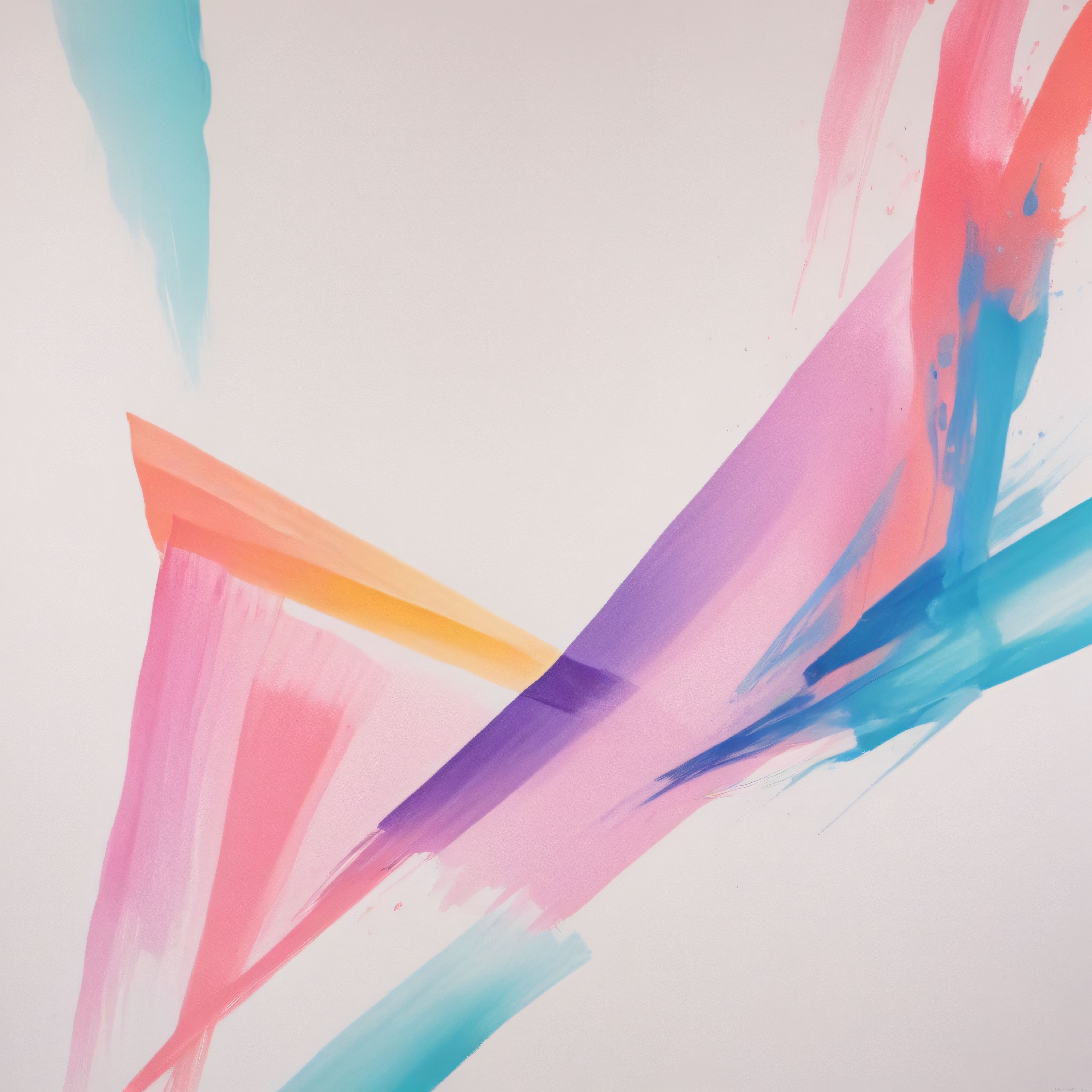 Beyaz Zeminde Pastel Pembe ve Mavinin Uyumuyla Soyut Sanat Eseri