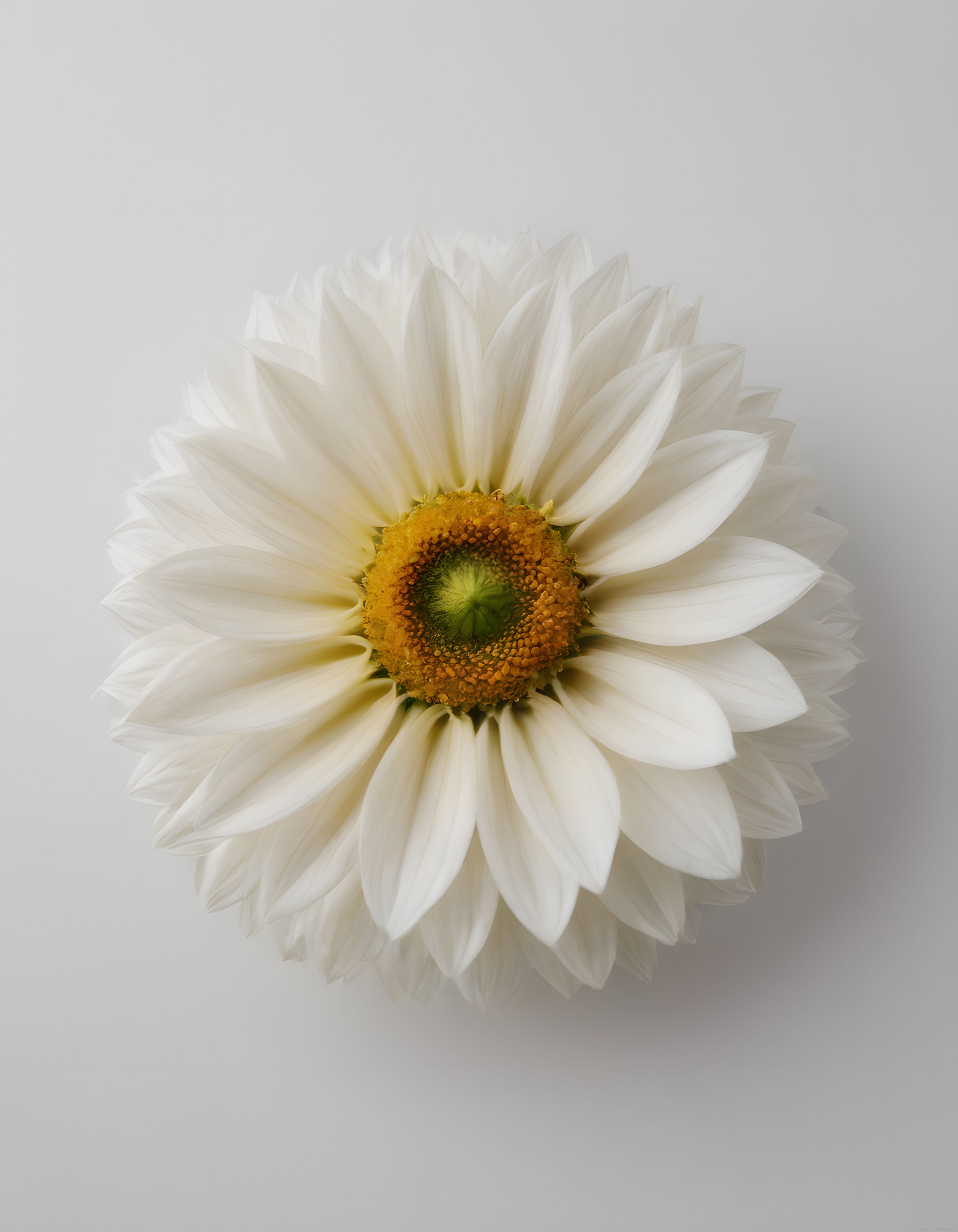 Beyaz Zeminde Yüksek Detaylı Gerbera Papatya Çiçek Makro Fotoğrafı