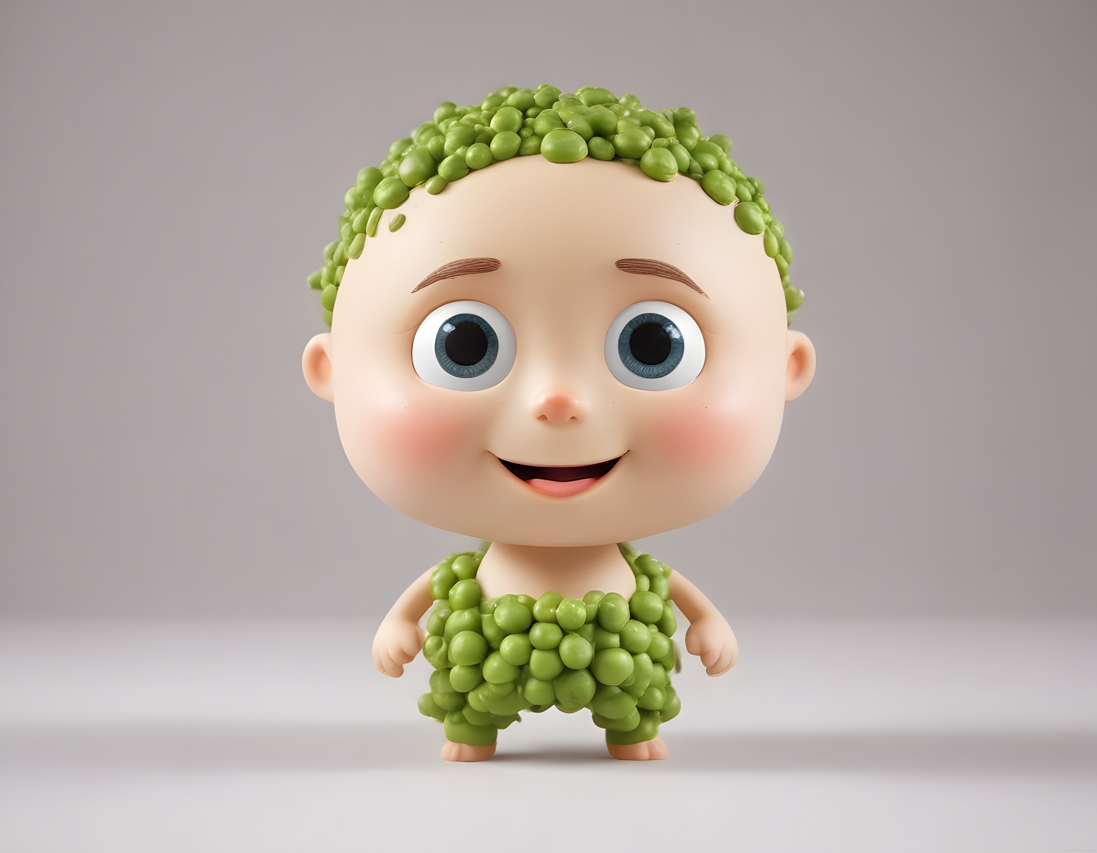 Bezelyelerden Yapılmış Sevimli 3D Animasyon Bebek Karakteri ve Oyuncak Figür