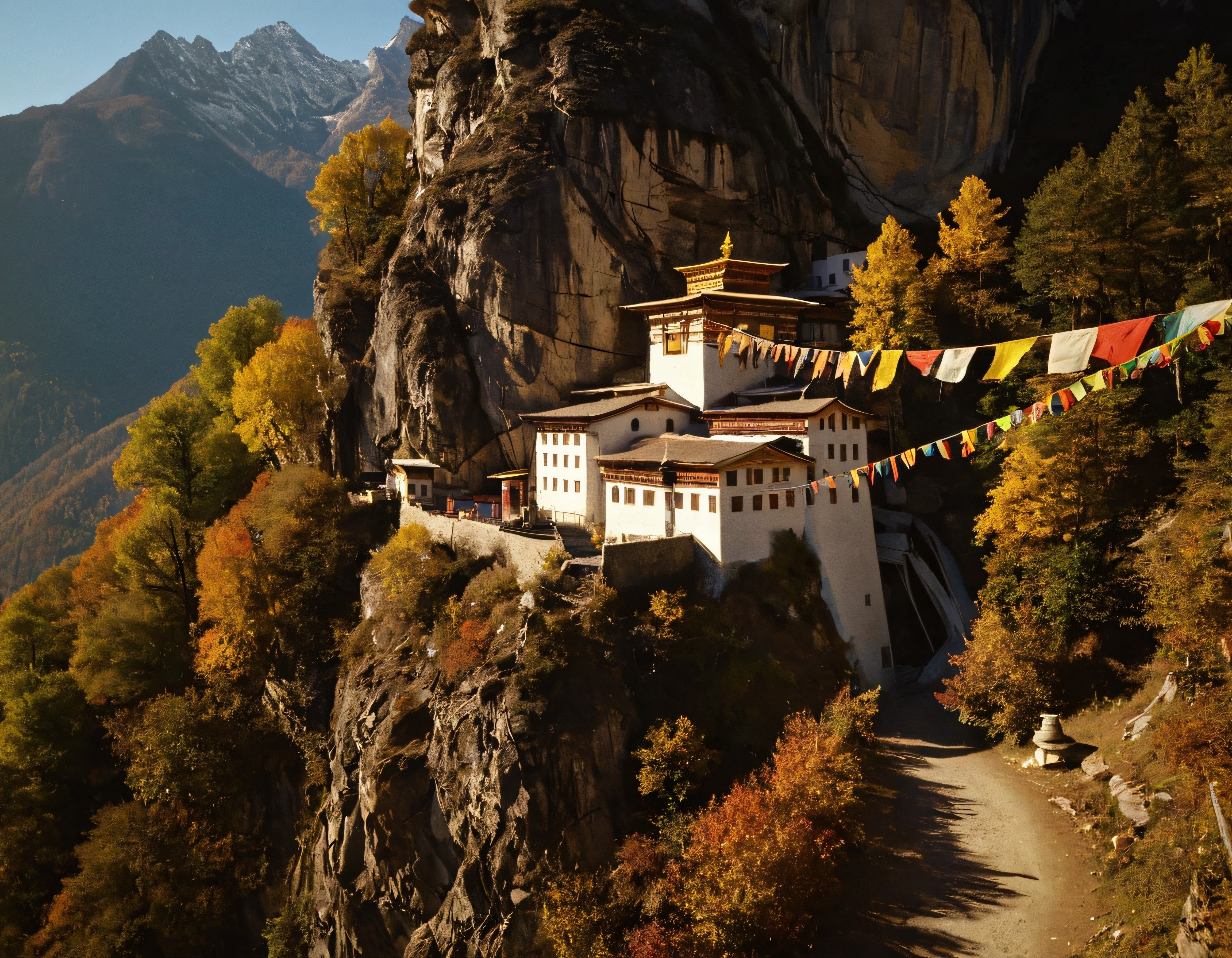 bhutan kaplan yuvası manastırı: sarp kayalardaki sonbahar mucizesi