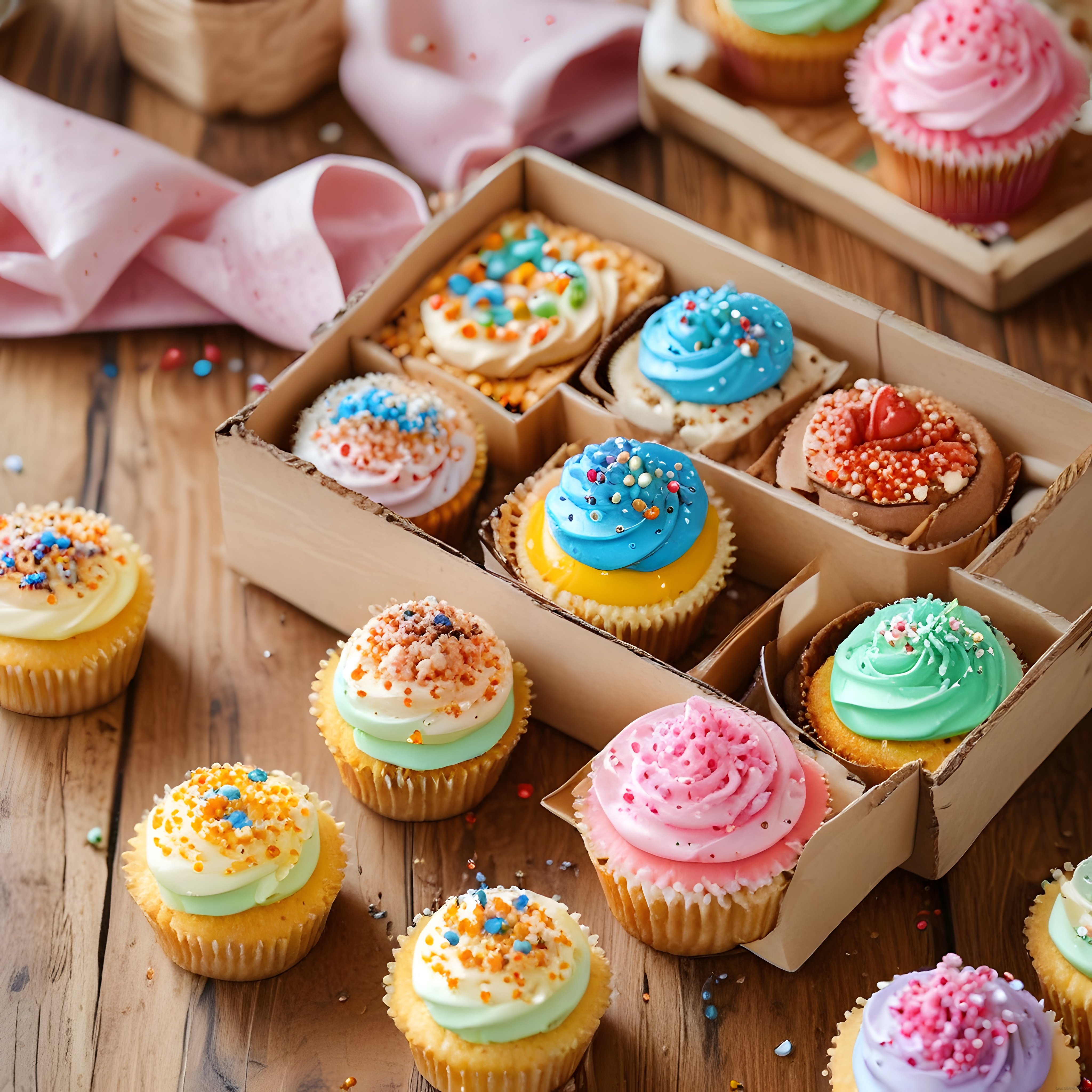 Birbirinden Renkli ve Lezzetli Cupcake'ler: Tatlı Severlere Özel Görsel Şölen