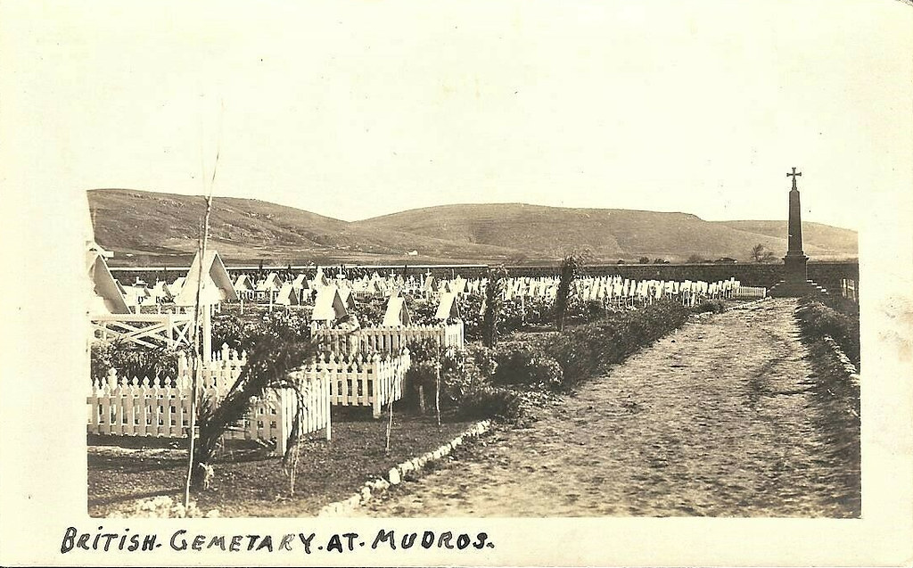 Birinci Dünya Savaşı Döneminden Mudros İngiliz Mezarlığı Antika Kartpostal