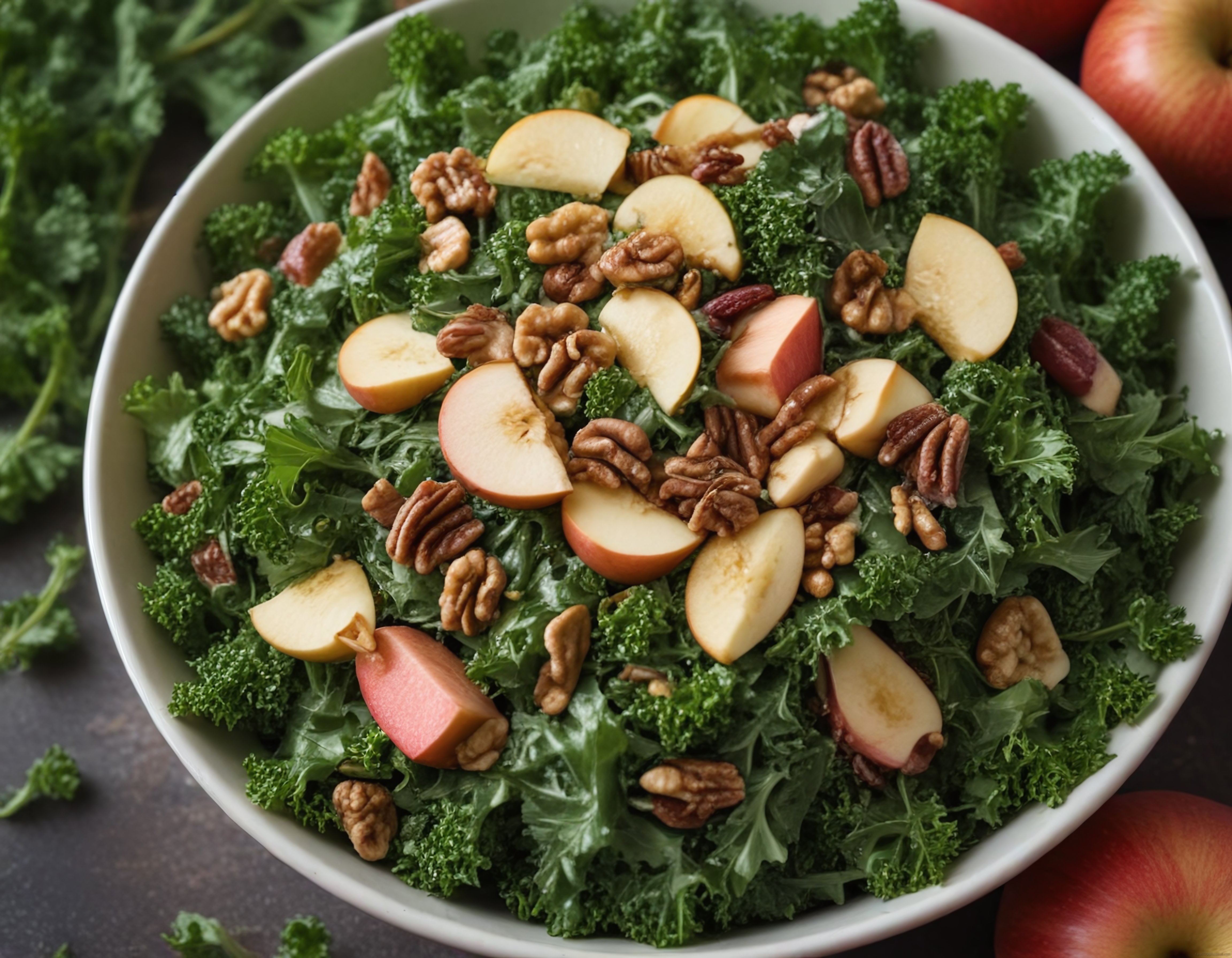 Bol Cevizli Elmalı Kıvırcık Lahana Salatası: Besleyici Tarif