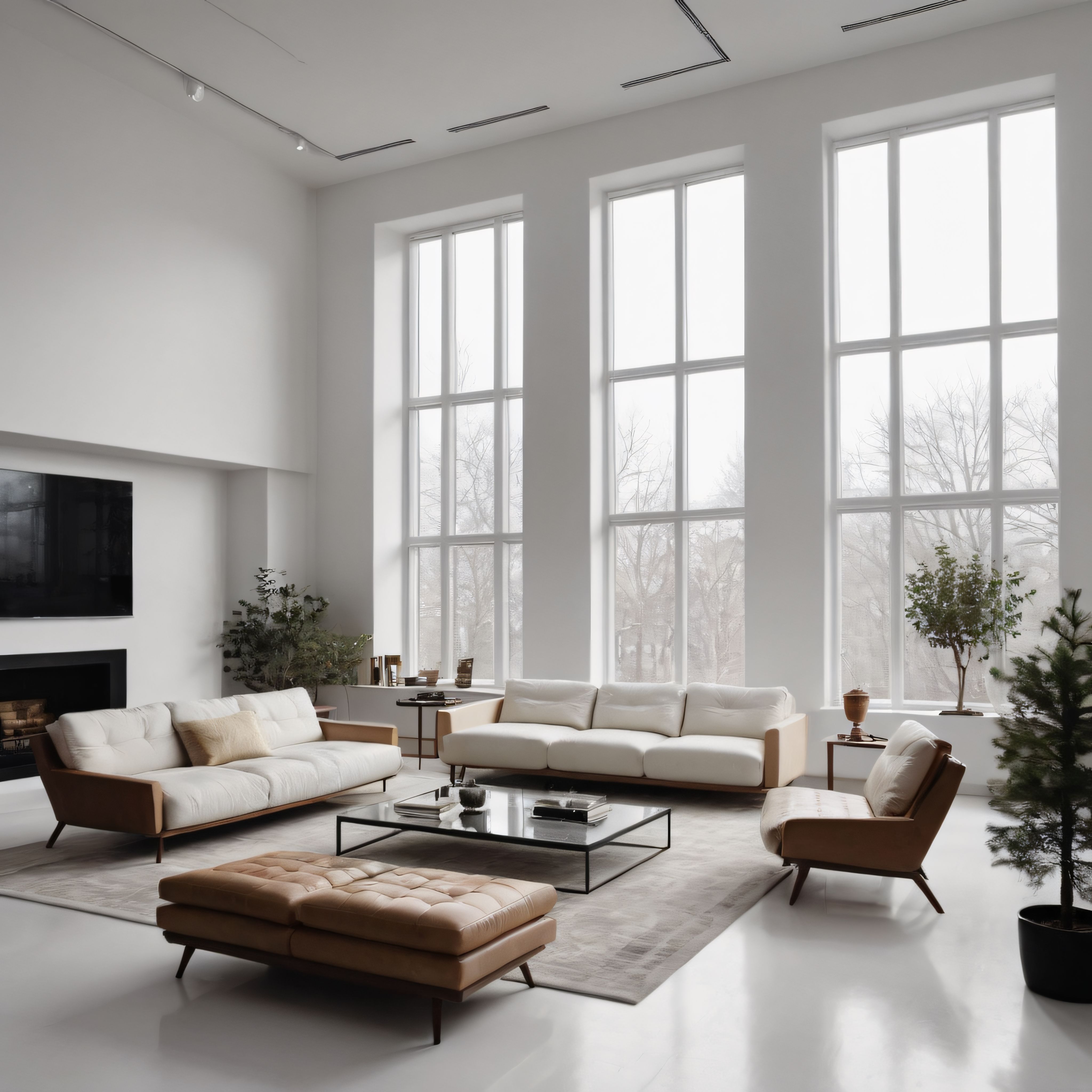 Bol Işıklı ve Modern Tasarımıyla Minimalist Salon Dekorasyonu