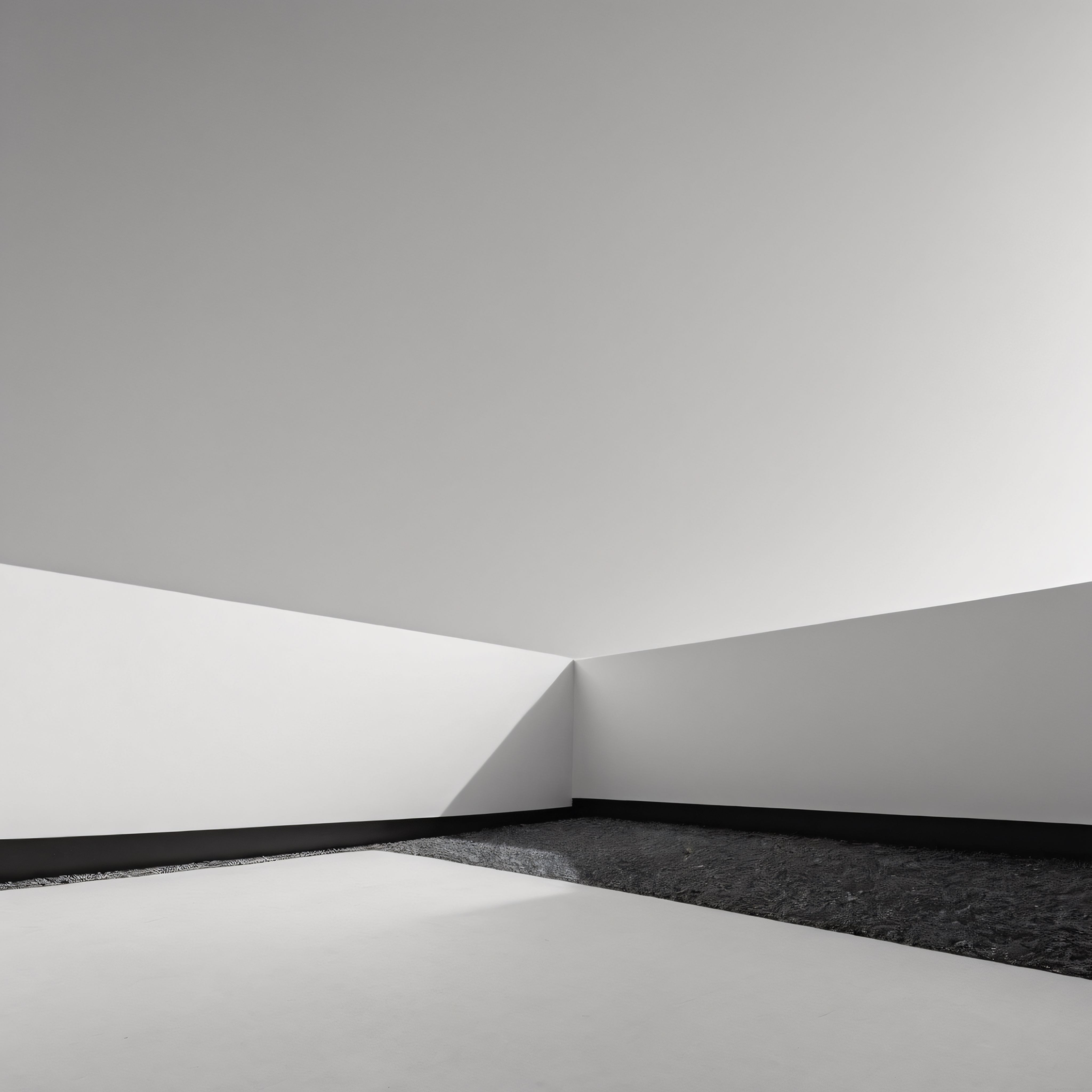 Boş Beyaz Minimalist İç Mekan ve Keskin Geometrik Gölge Detayları