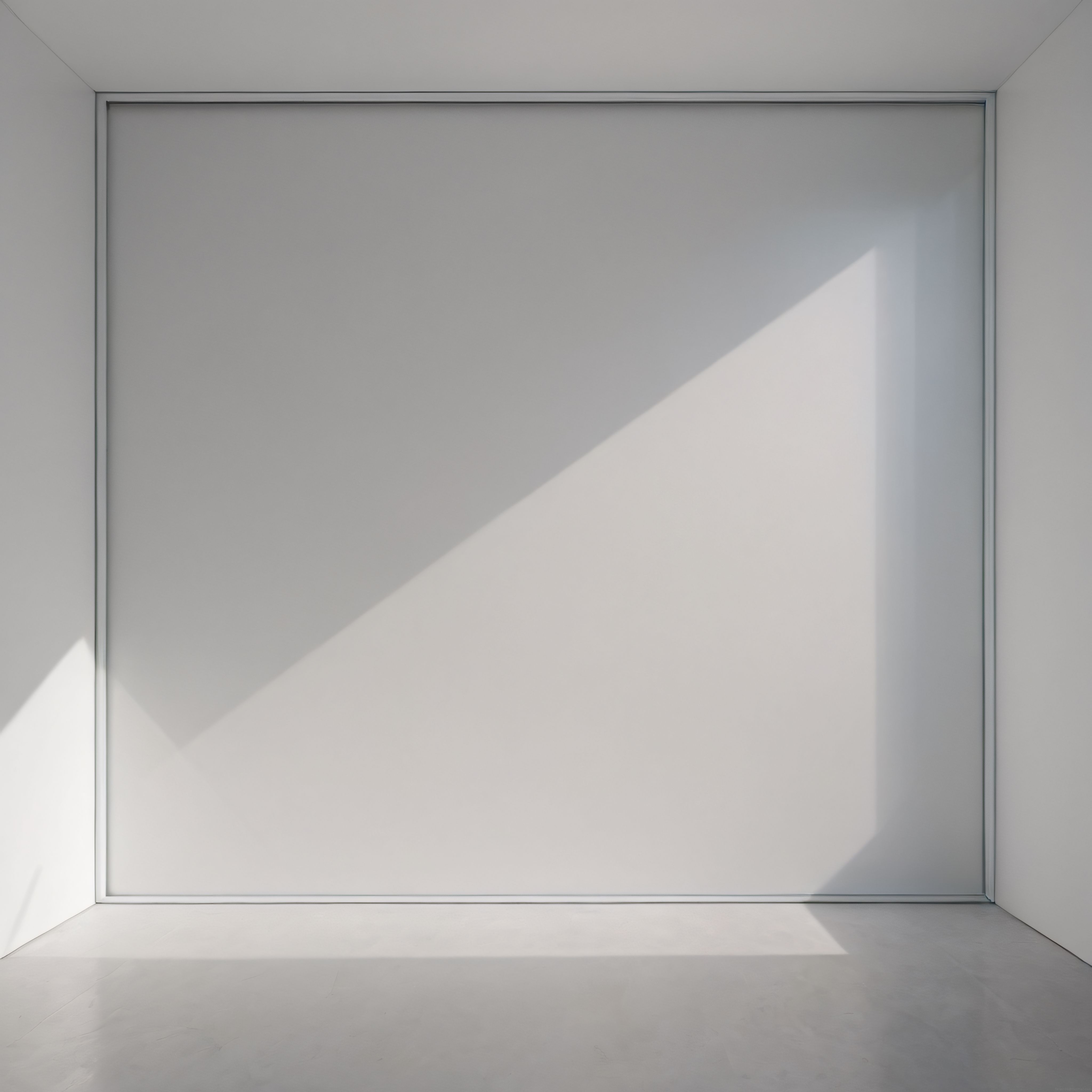 Boş Beyaz Stüdyo Duvarında Güneş Işığı ile Oluşan Geometrik Gölgeler