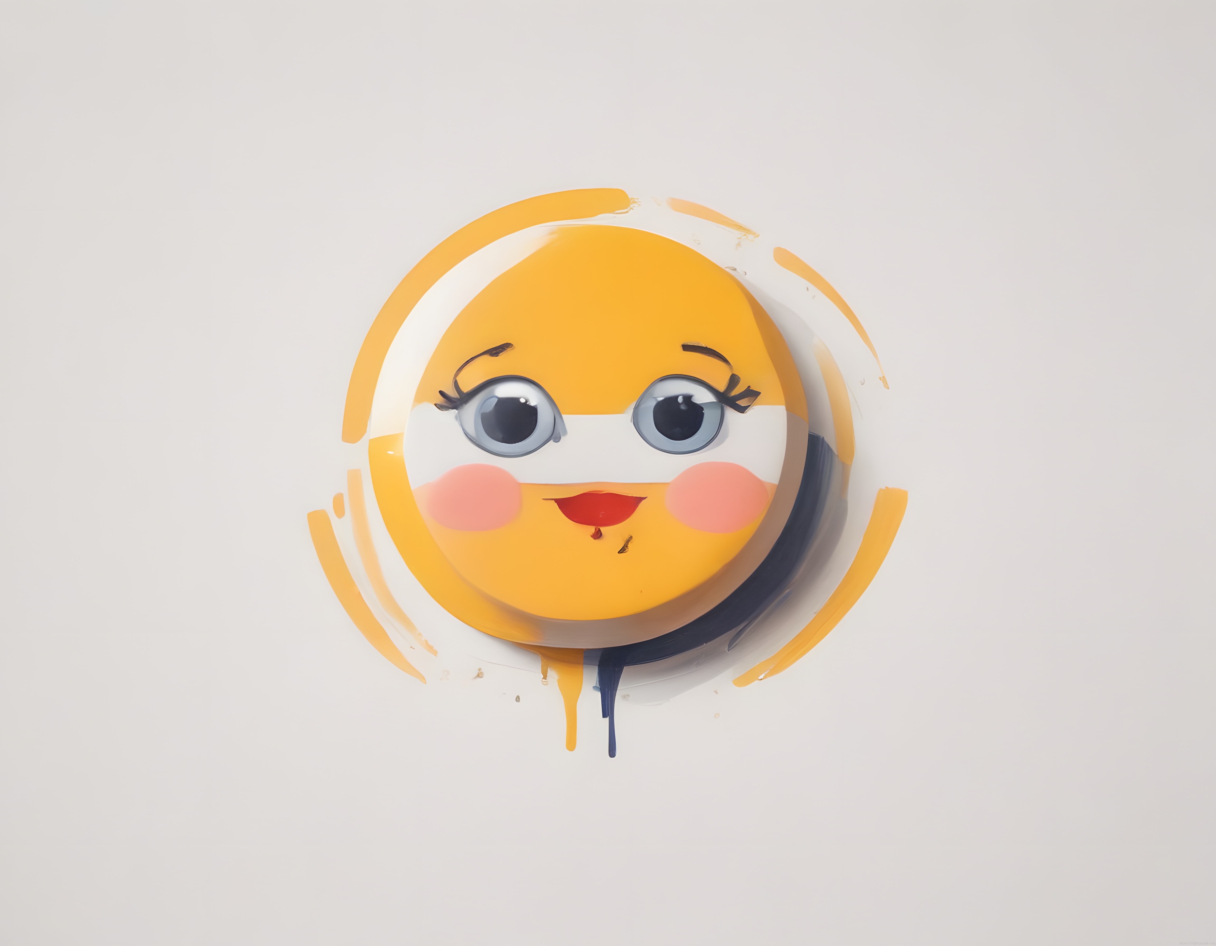 Boya Akıntılı Pop-Art Emoji: Dijital Sanatta Yaratıcı Kadın Yüz Çalışması