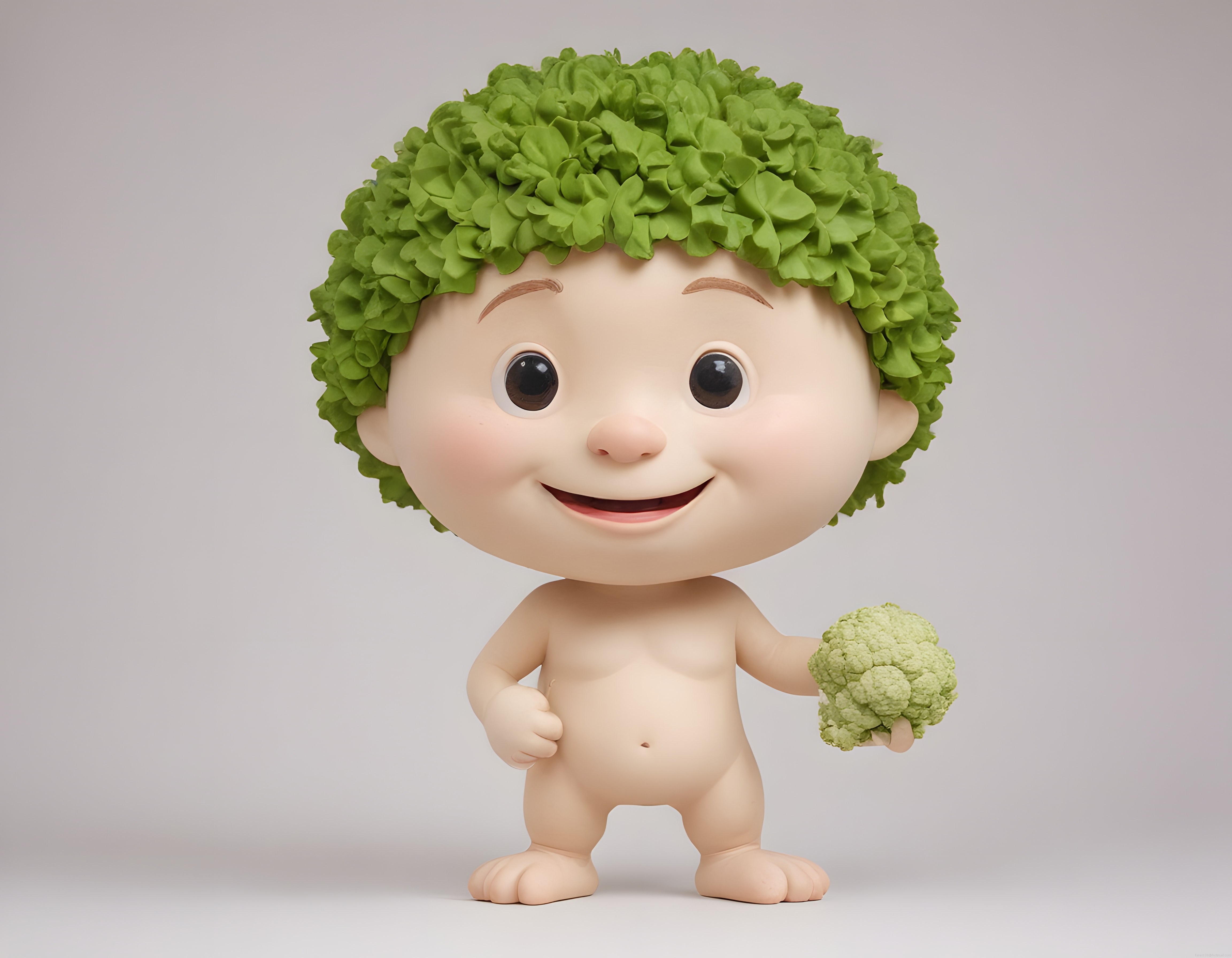 Brokoli Saçlı Minik Karakter: 3D Animasyon ve Dijital Sanat Tasarım Örneği