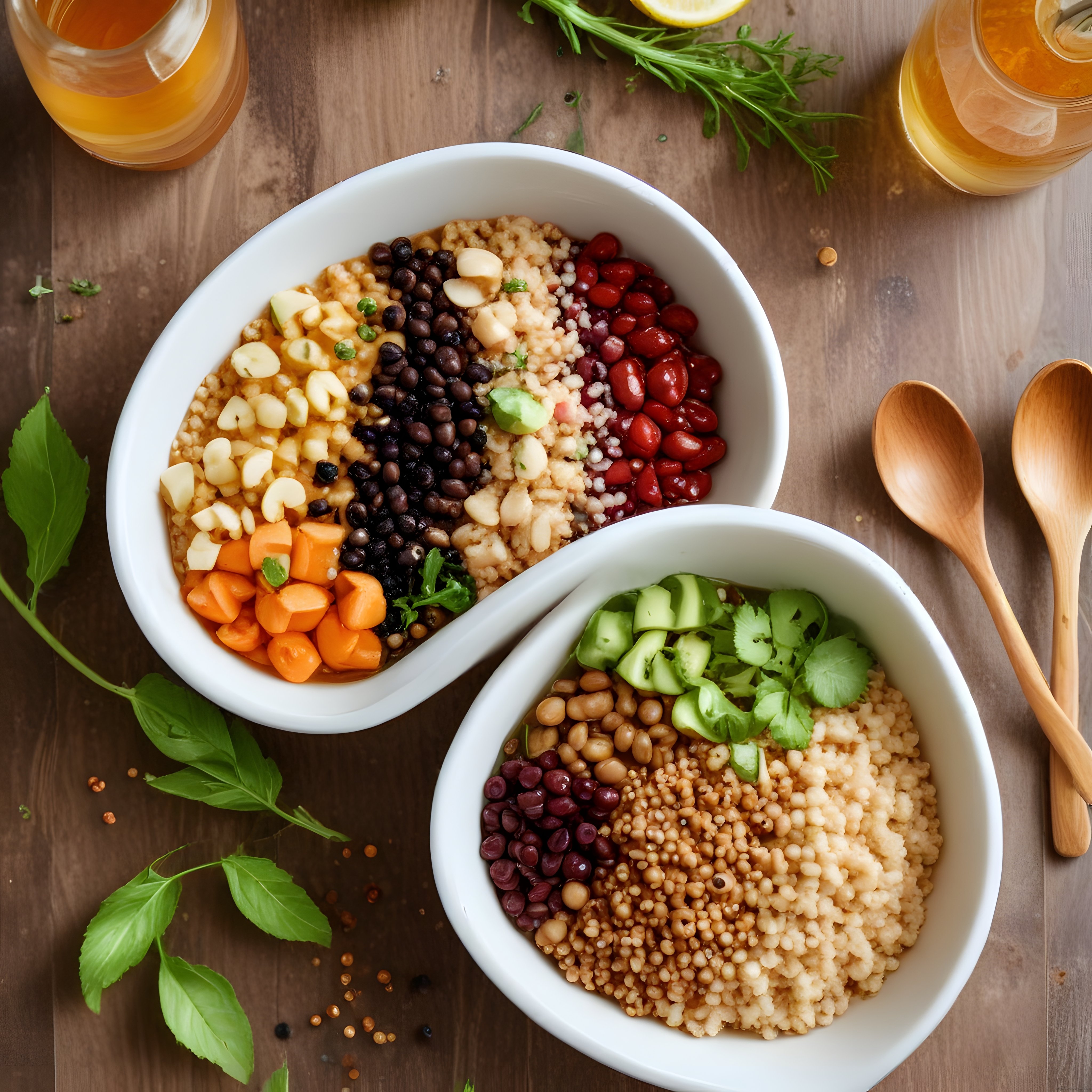 Buddha Bowl Keyfi Taze Sebzeler Baklagiller ve Kuskus ile Besleyici Öğün