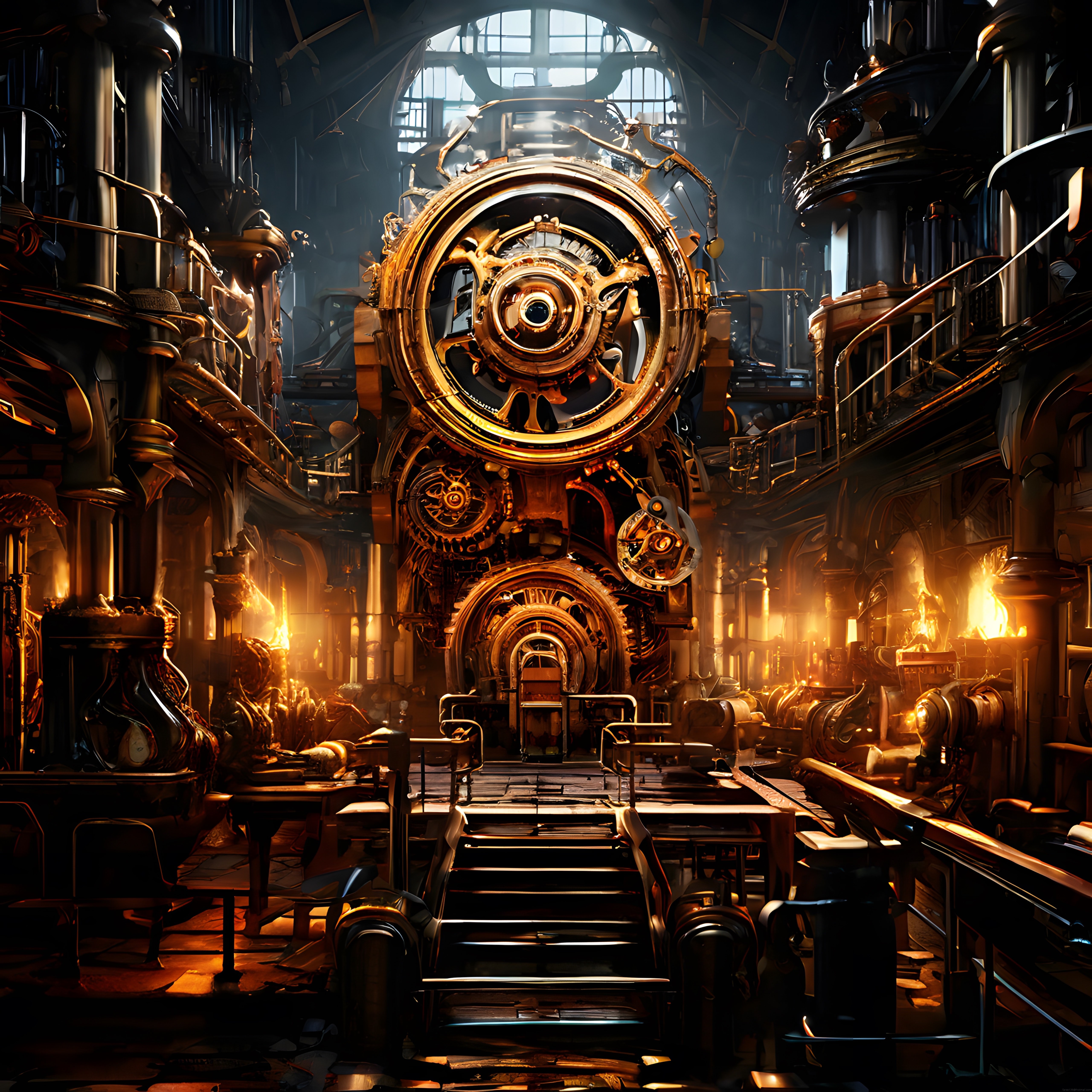 Buharlı Çarkların Hüküm Sürdüğü Gizemli Steampunk Katedral ve Laboratuvar