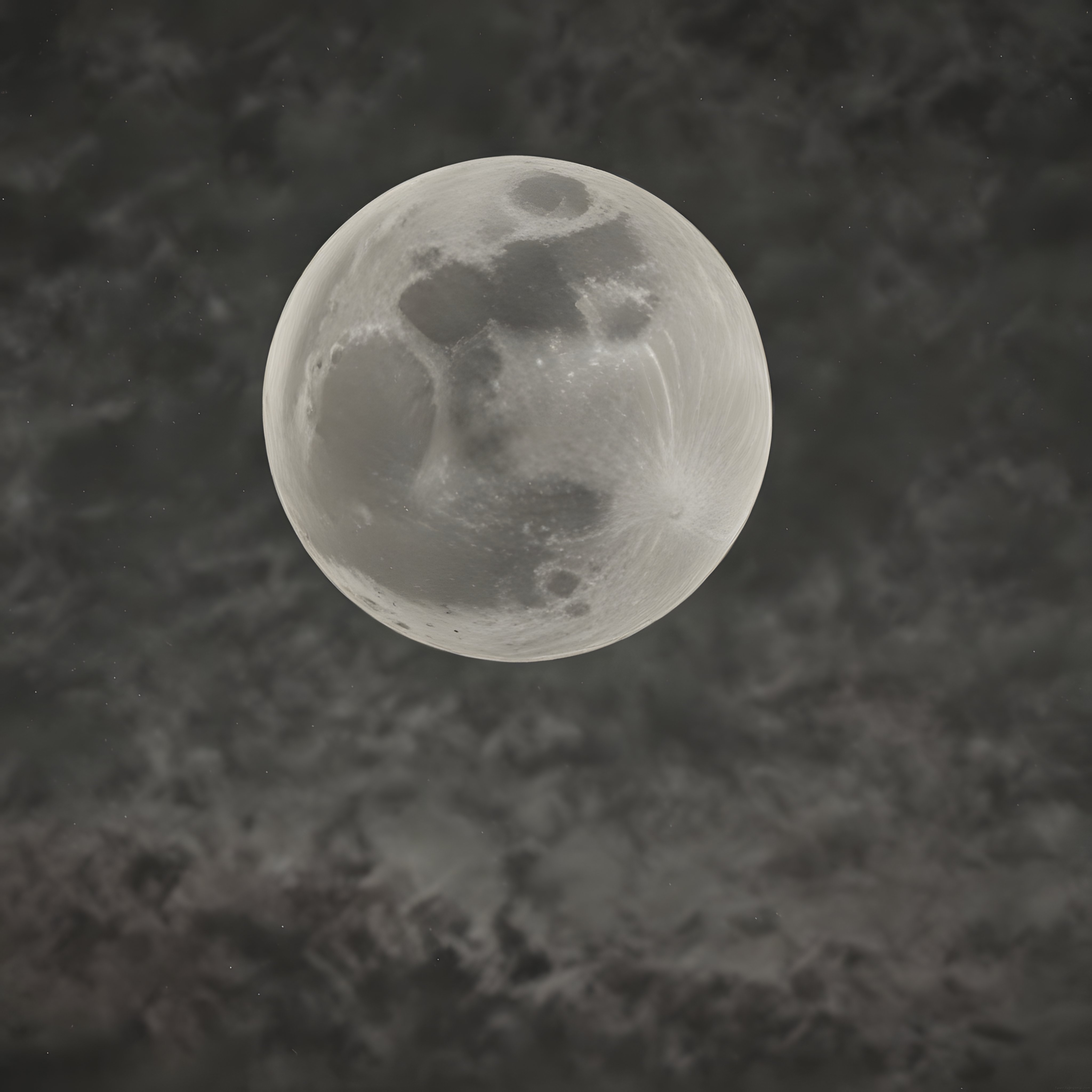Bulutların Arasından Süzülen Dolunay Işığı ve Gizemli Gece Atmosferi