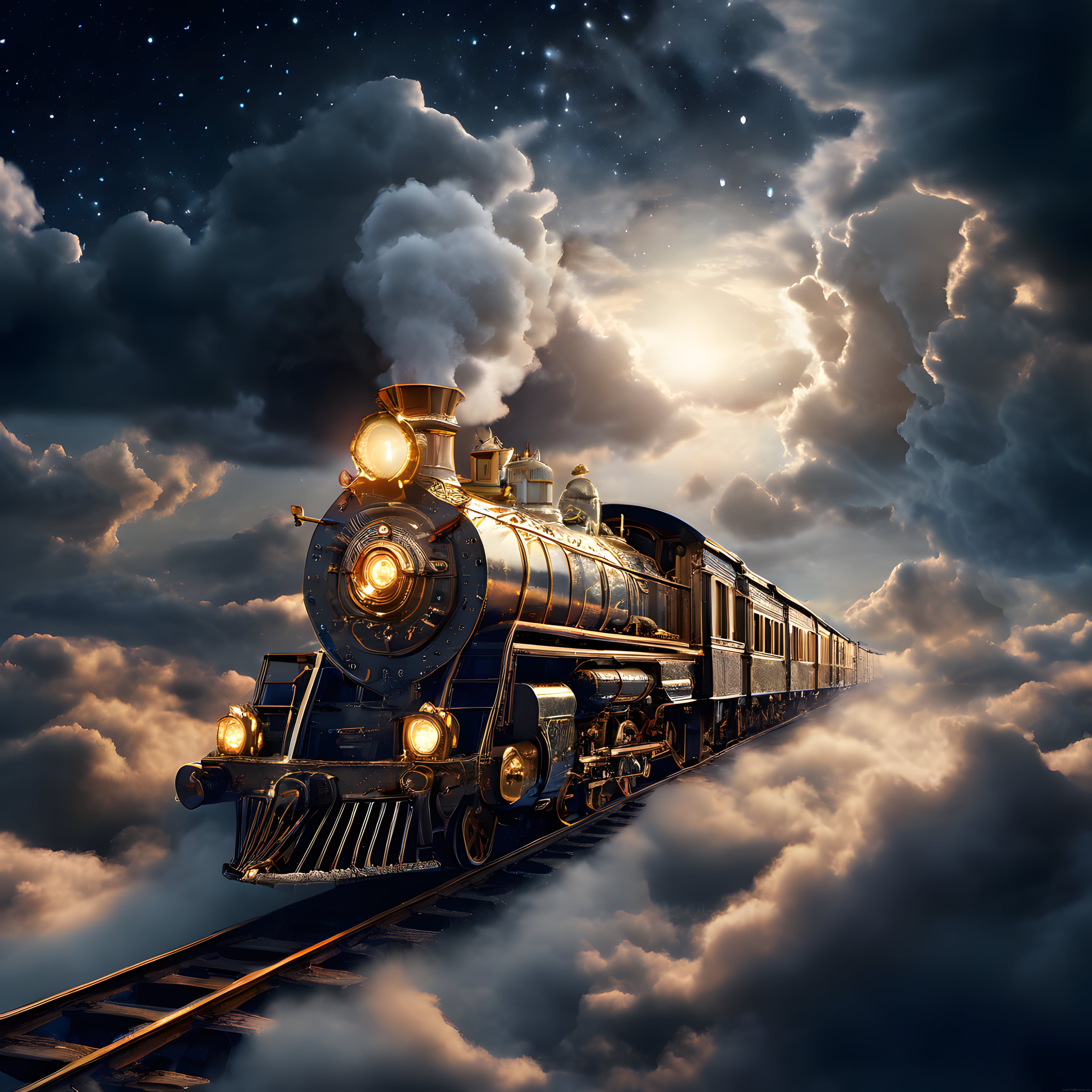 Bulutların Üzerinde Yıldızlı Geceye Yolculuk Yapan Efsanevi Buharlı Tren