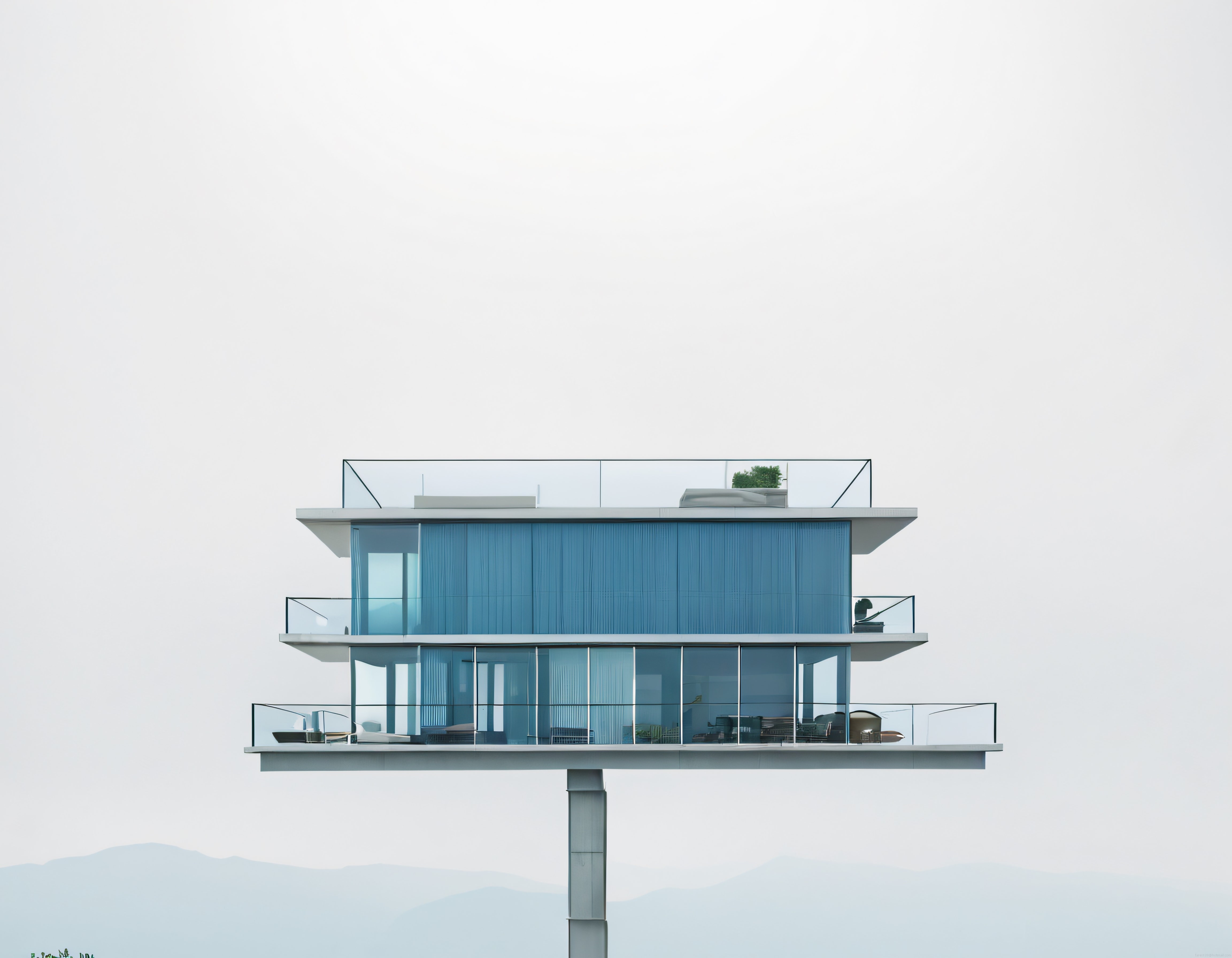 Bulutların Üzerindeki Modern Mimari: Süreal Cam Konut ve Minimalist Tasarım