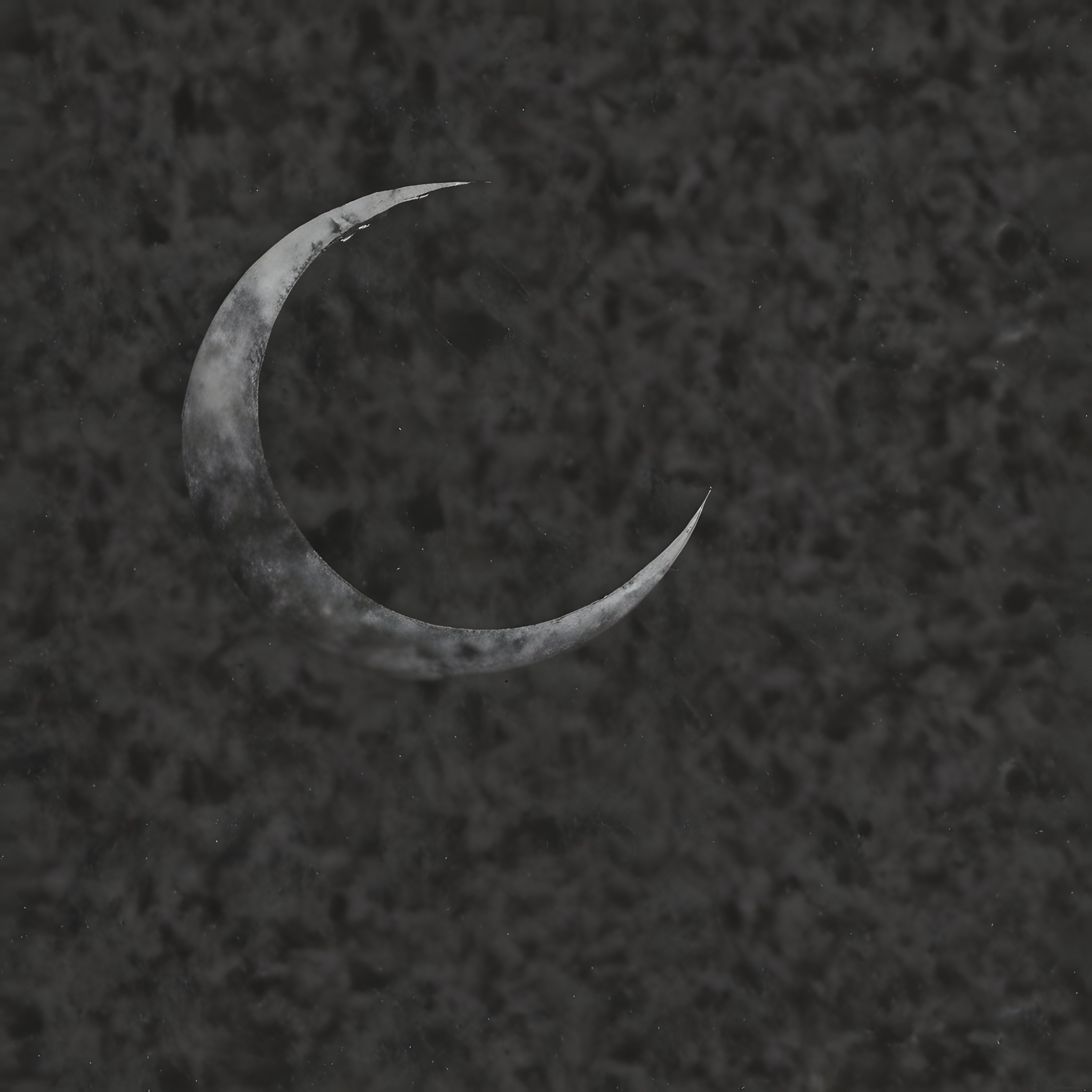bulutlu gece gökyüzünde beliren dramatik hilal ayın gizemli atmosferi